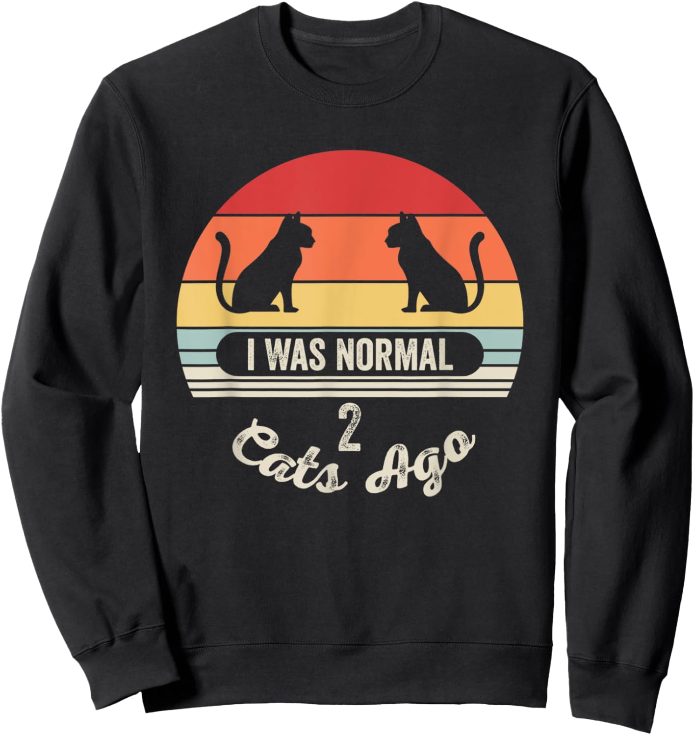 I Was Normal 2 Cats Ago Funny Cat Quote Men Women Kids Sweatshirt - Sweatshirt | Black