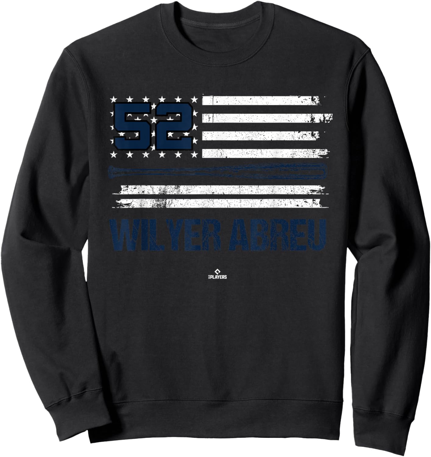USA Flag Bat Wilyer Abreu Boston Baseball MLBPA Sweatshirt - Sweatshirt | Black
