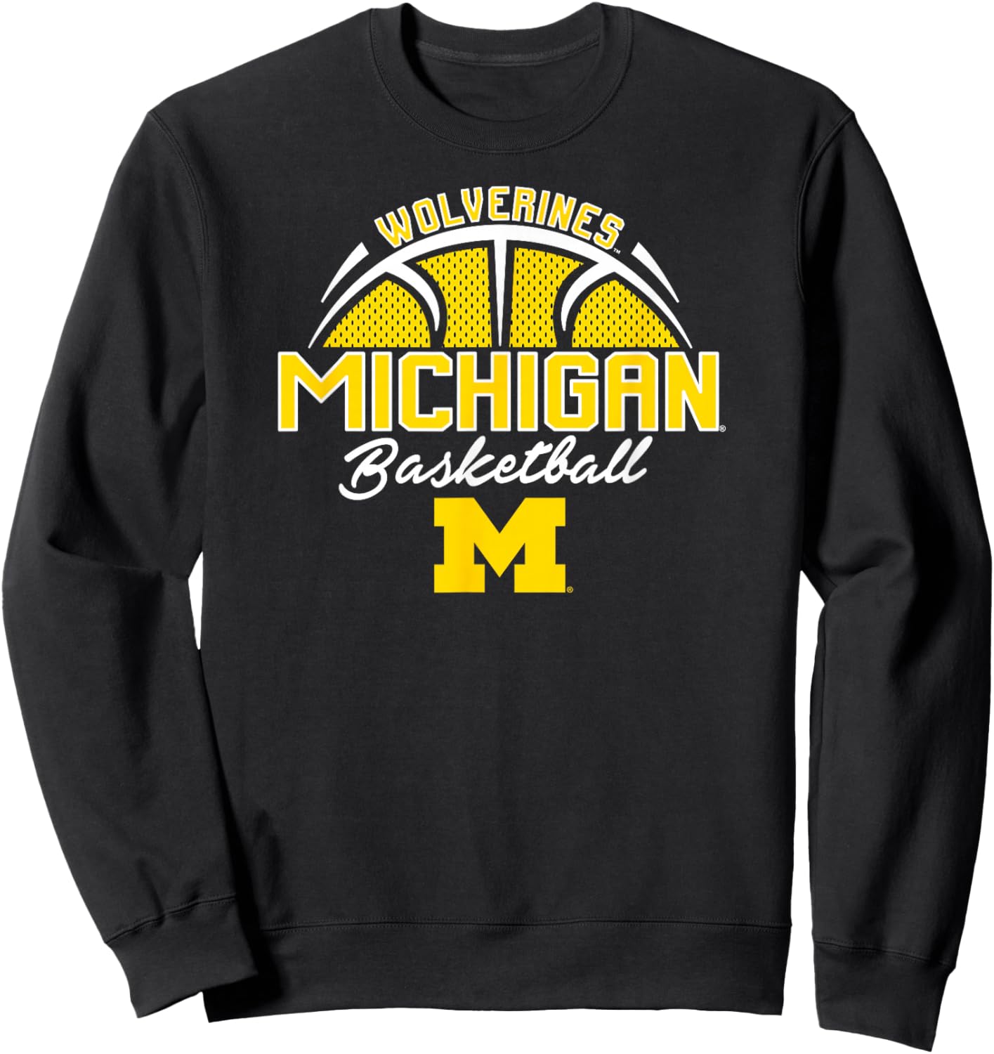 Michigan Wolverines Basketball Three Pointer Dark Heather Sweatshirt - Sweatshirt | Black