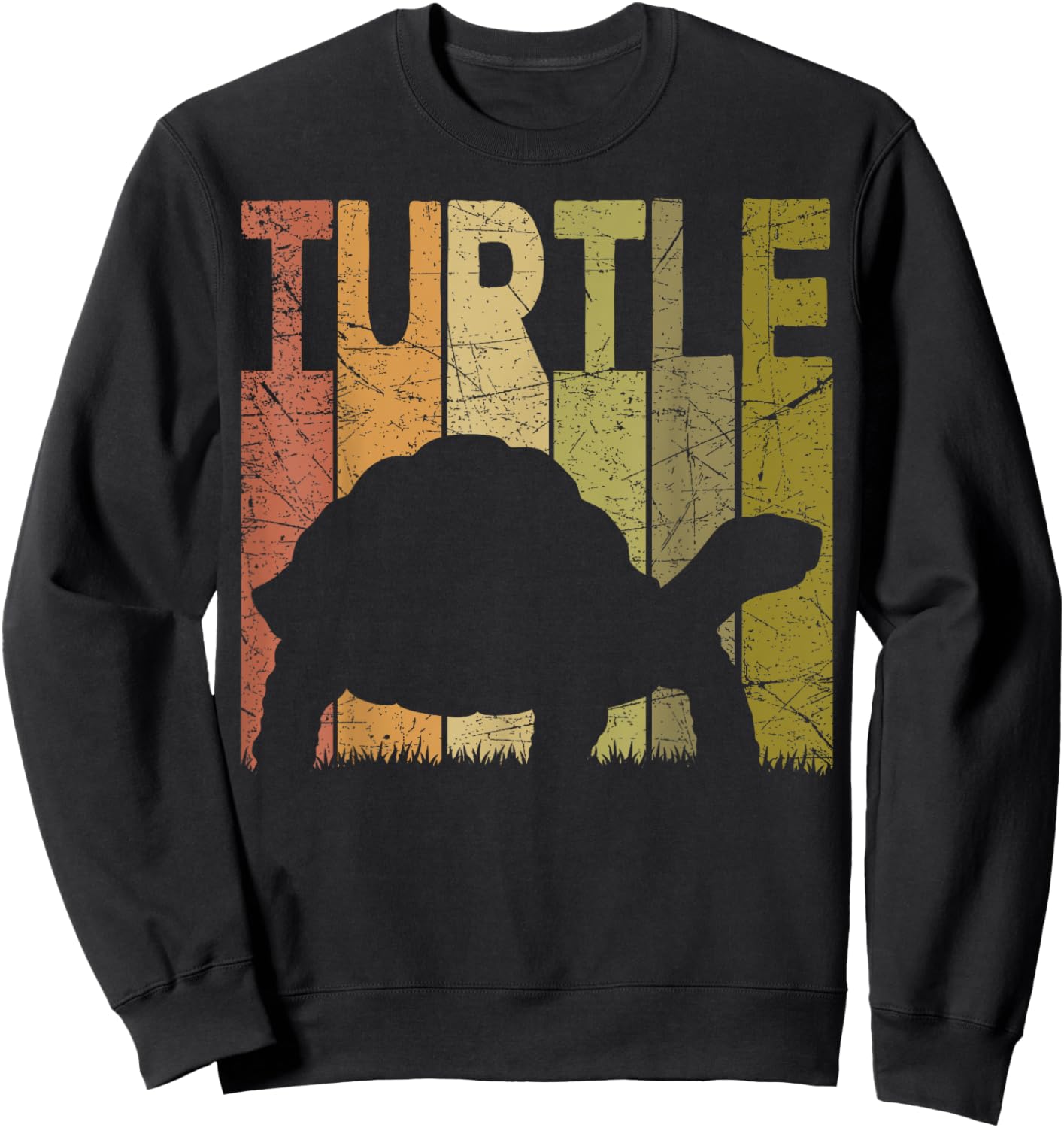 Turtle Vintage Sea Turtle Retro Herpetology Tortoise Sweatshirt - Sweatshirt | Black