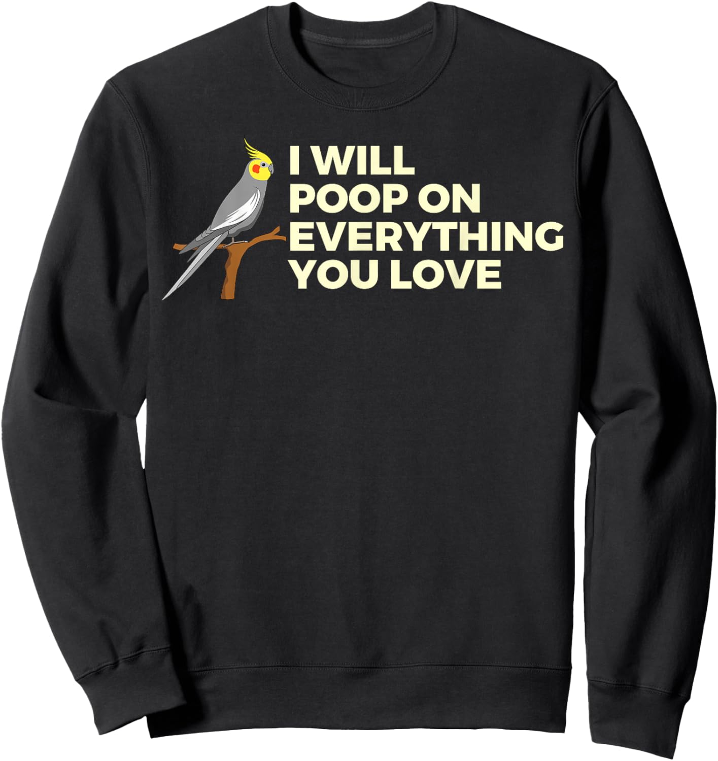 Cockatiel Art Women Cockatoo Bird Cockatiel Lover Sweatshirt - Sweatshirt | Black