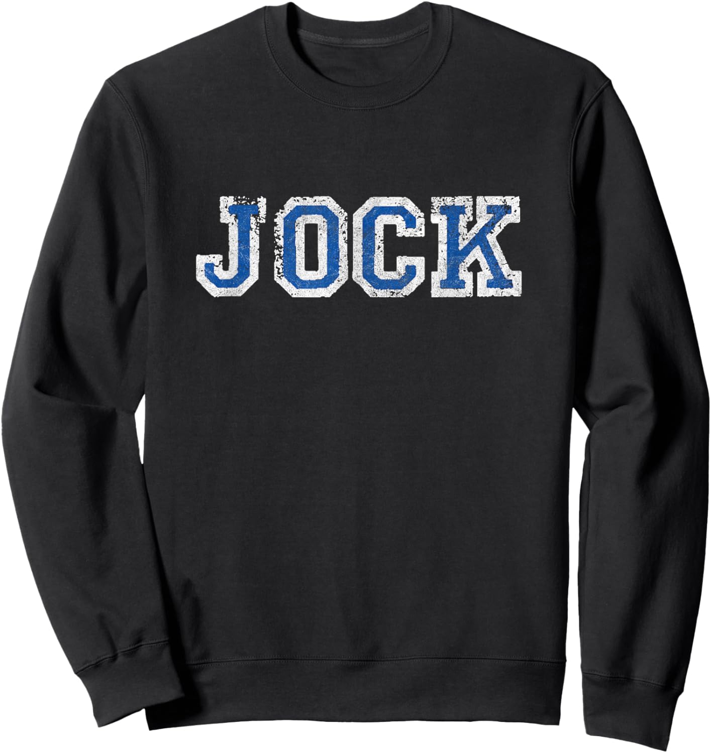 JOCK retro varsity distressed sports player cosplay college Sweatshirt - Sweatshirt | Black