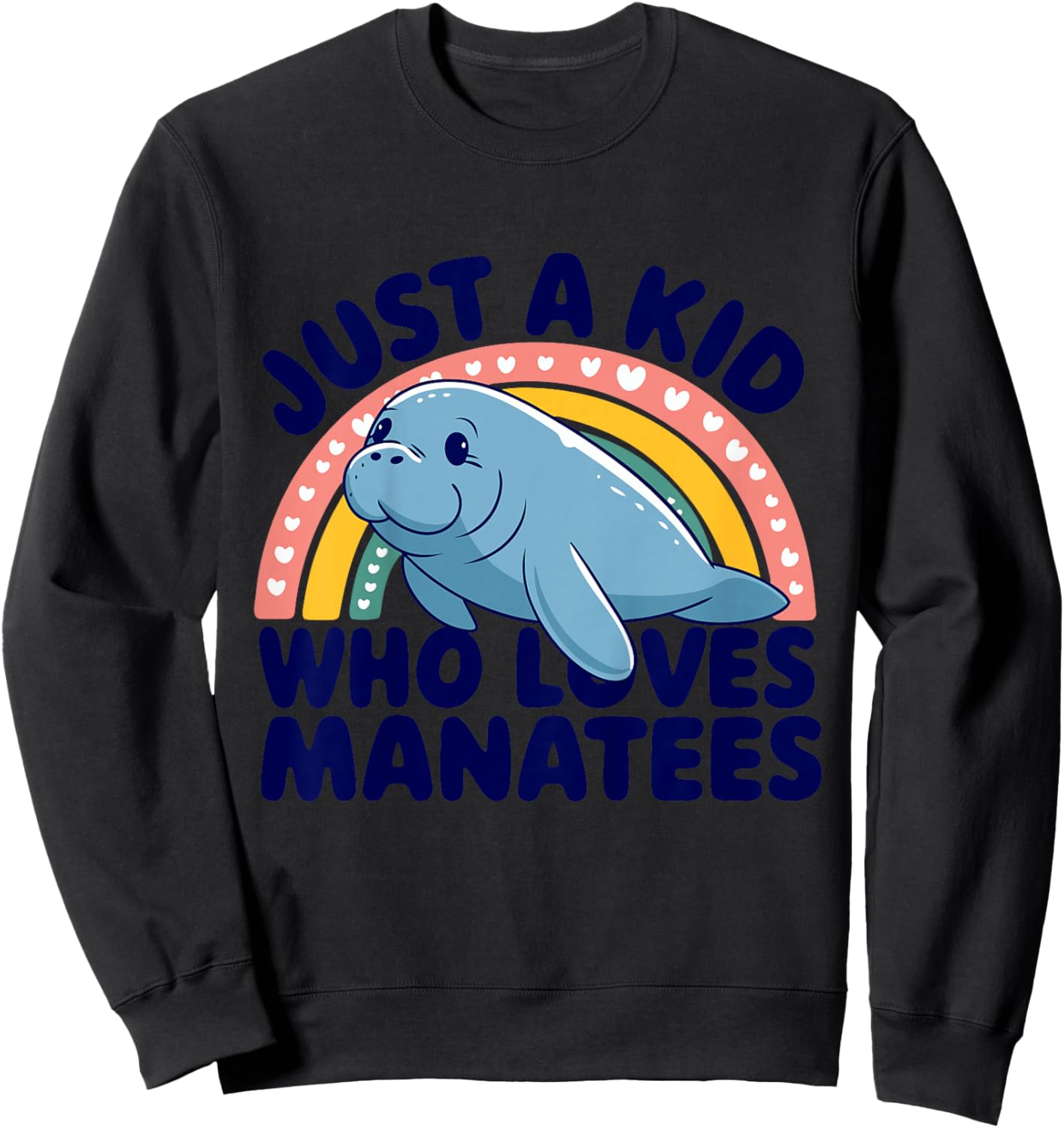 Kids Childrens Manatee Kids Sweatshirt - Sweatshirt | Black