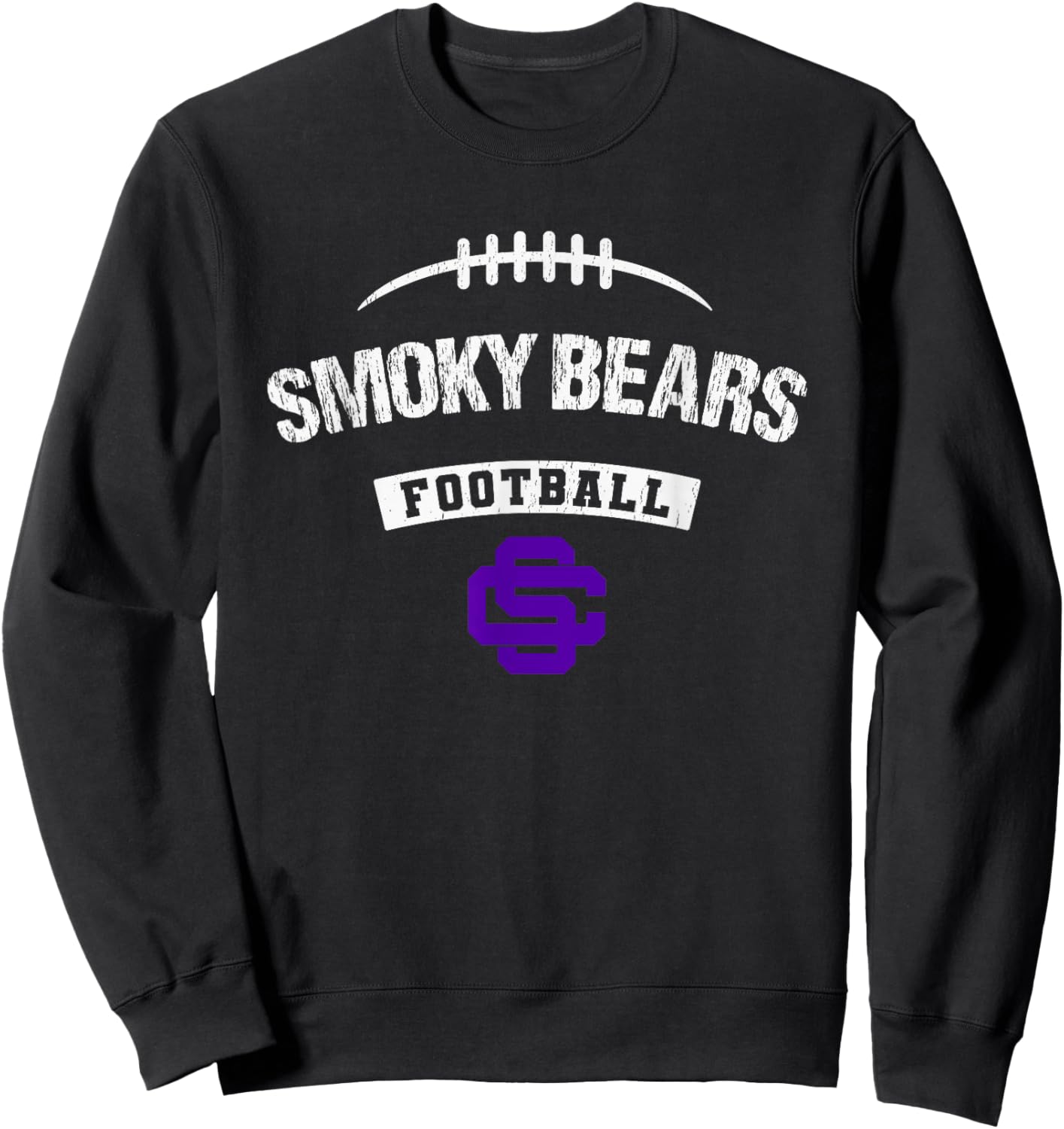 Sevier County Smoky Bears Logo Football Distressed HS Sweatshirt - Sweatshirt | Black
