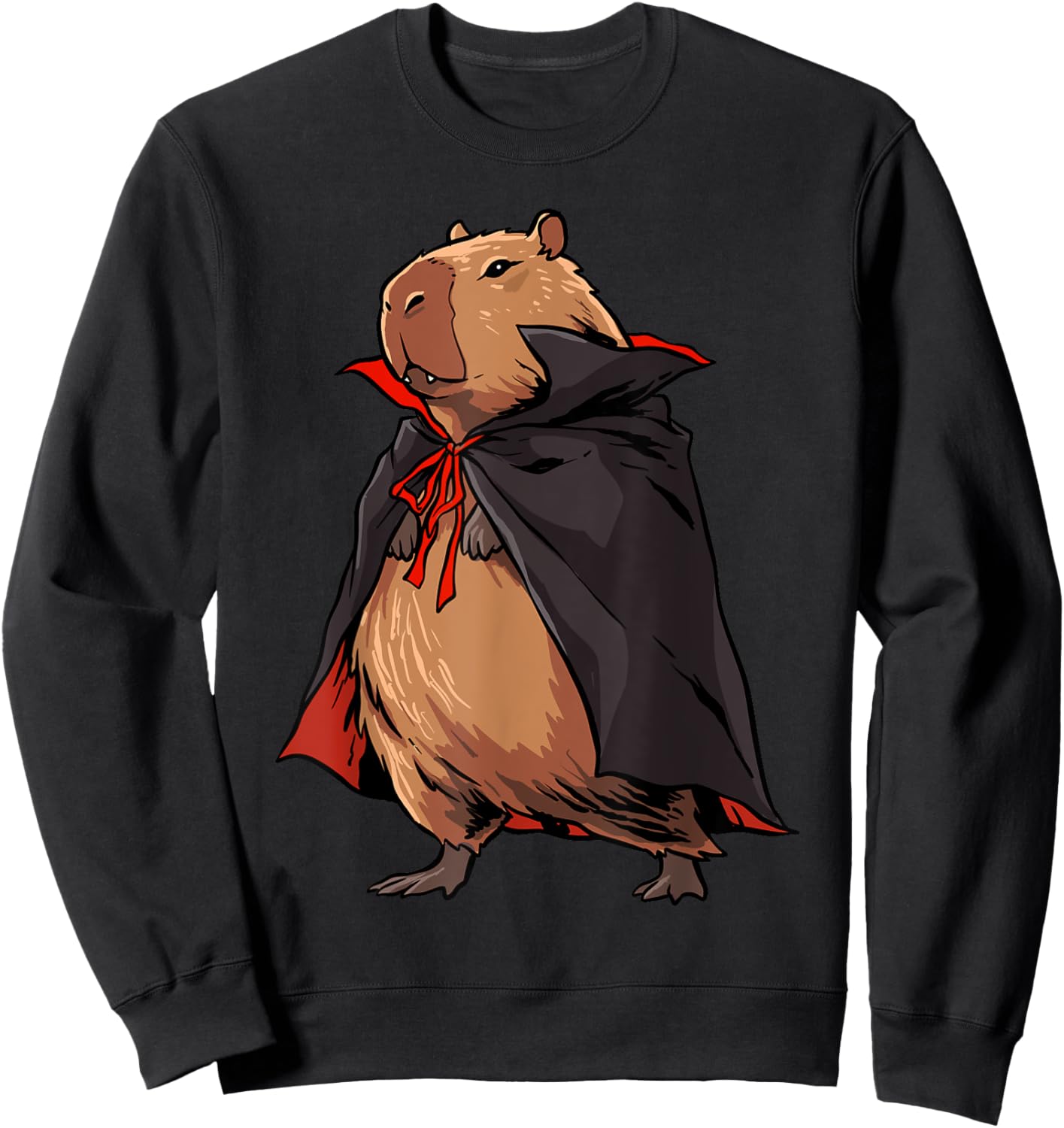 Capybara Shirt Halloween Capybara Vampire Vampybara Rodent Sweatshirt - Sweatshirt | Black