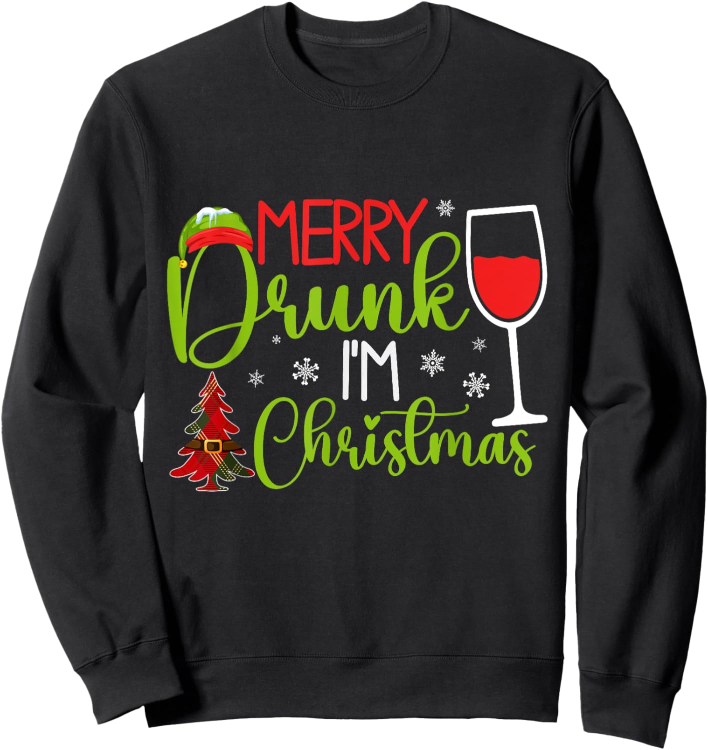 Merry Drunk I'm Christmas Sweatshirt - Sweatshirt | Black