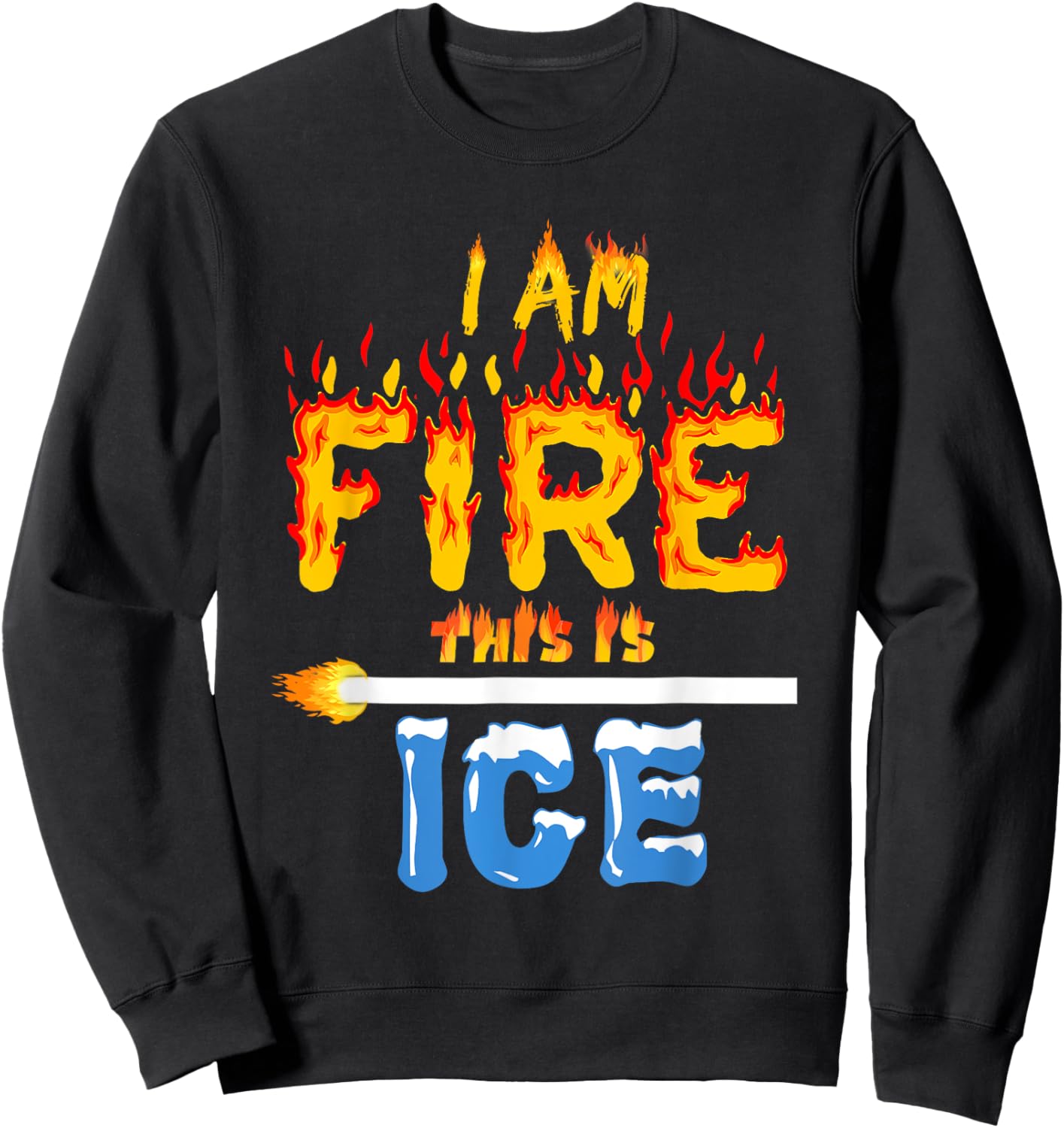 Funny Ice and Fire Costume Halloween Family Matching Women Sweatshirt - Sweatshirt | Black