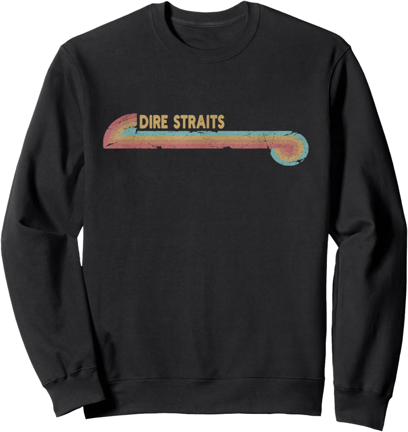 Vintage Retro Line Dire Straits Cassette Stripes Musician Sweatshirt - Sweatshirt | Black