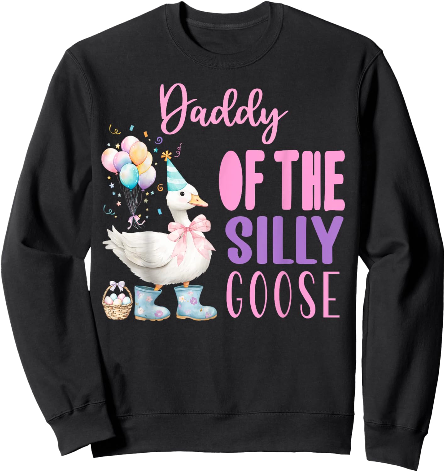 One Silly Goose Birthday Girl Farm 1st Party Spring Outfit Sweatshirt - Sweatshirt | Black
