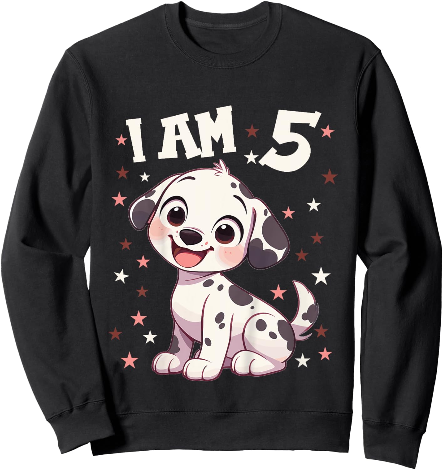 Kids 5 Years old 5th birthday Dalmatian Dogs Dalmatian Dog Sweatshirt - Sweatshirt | Black