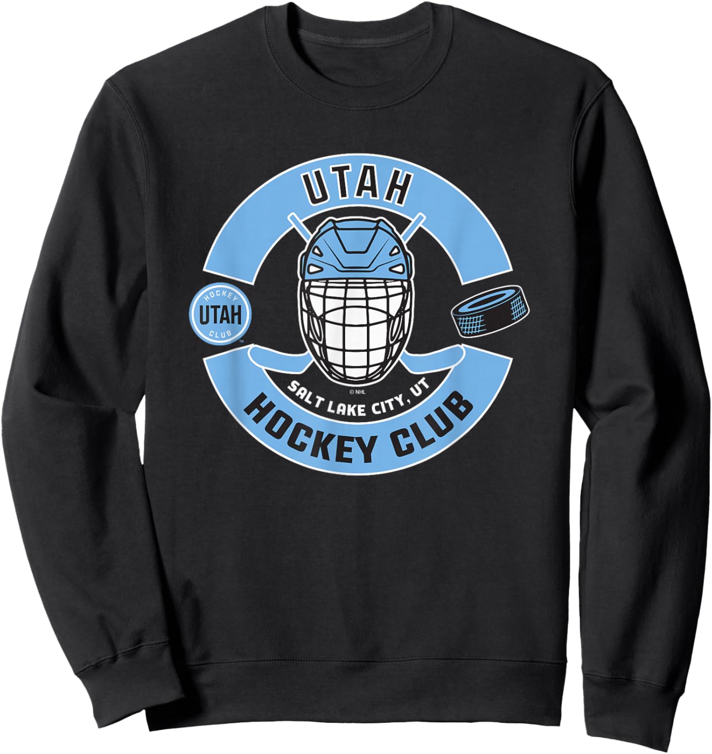 Utah Hockey Club Mask Dark Heather Officially Licensed Sweatshirt - Sweatshirt | Black
