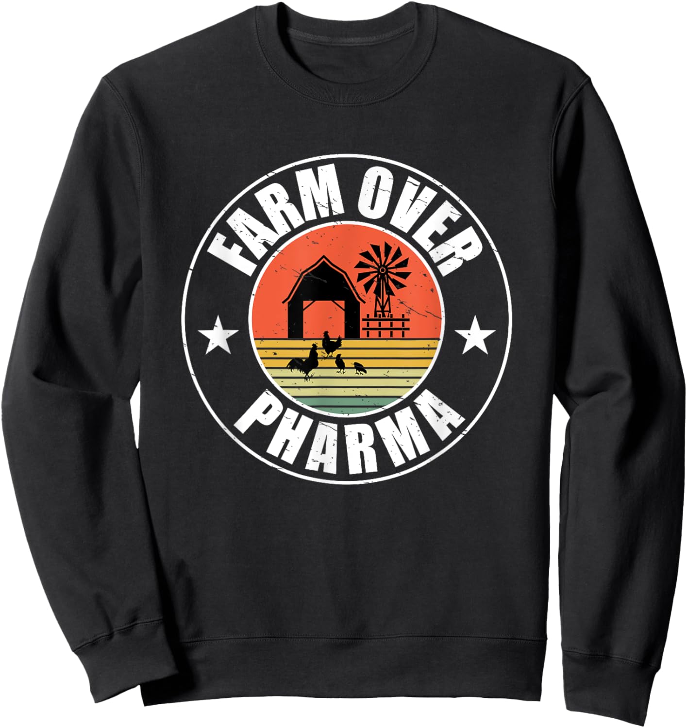 Vintage Farm Over Pharma Mom Dad Family Farming Sweatshirt - Sweatshirt | Black