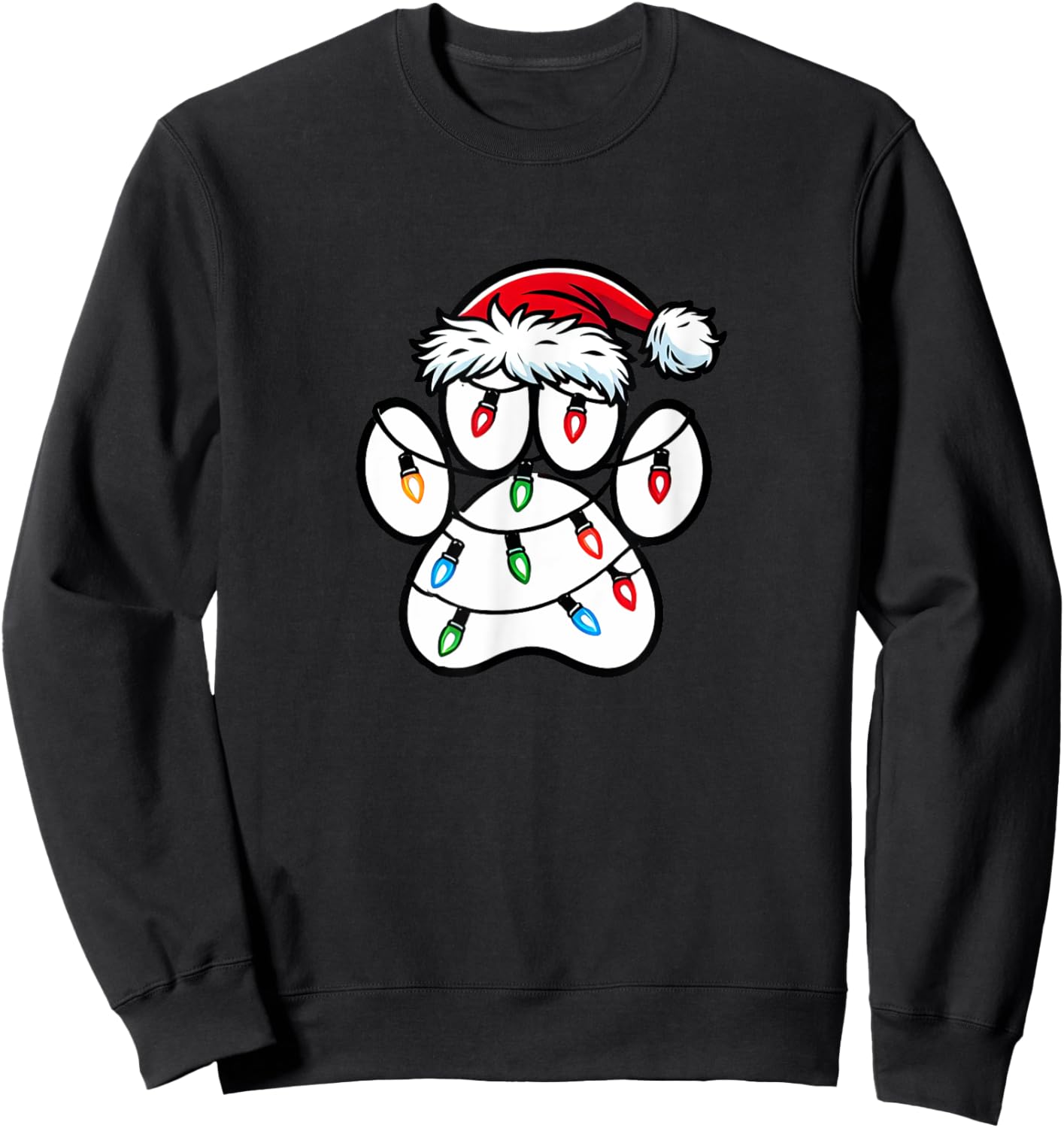 Christmas Dog Paw Christmas Dog Xmas Men Women Kids Sweatshirt - Sweatshirt | Black