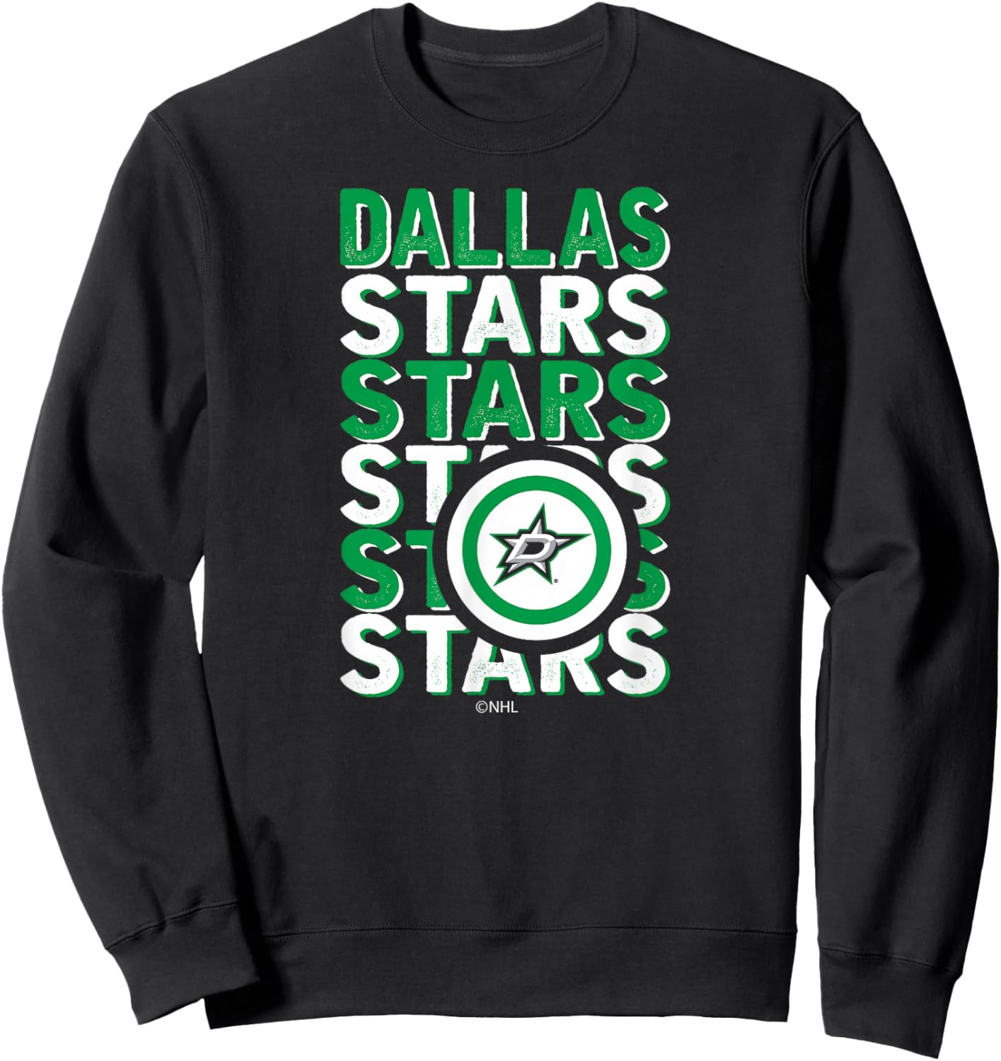 Dallas Stars Repeat Black Officially Licensed Sweatshirt - Sweatshirt | Black