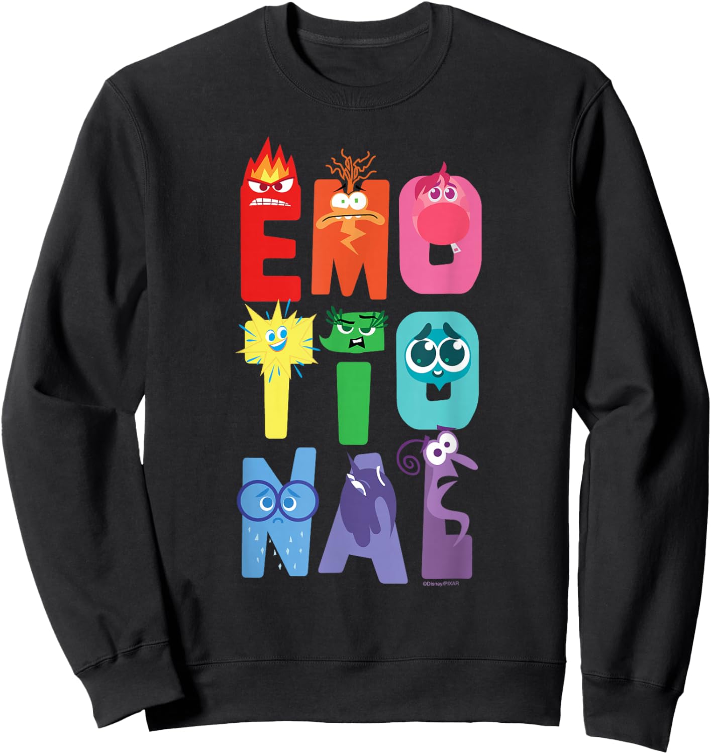 Disney and Pixar’s Inside Out 2 Letter Emotions Emotional Sweatshirt - Sweatshirt | Black