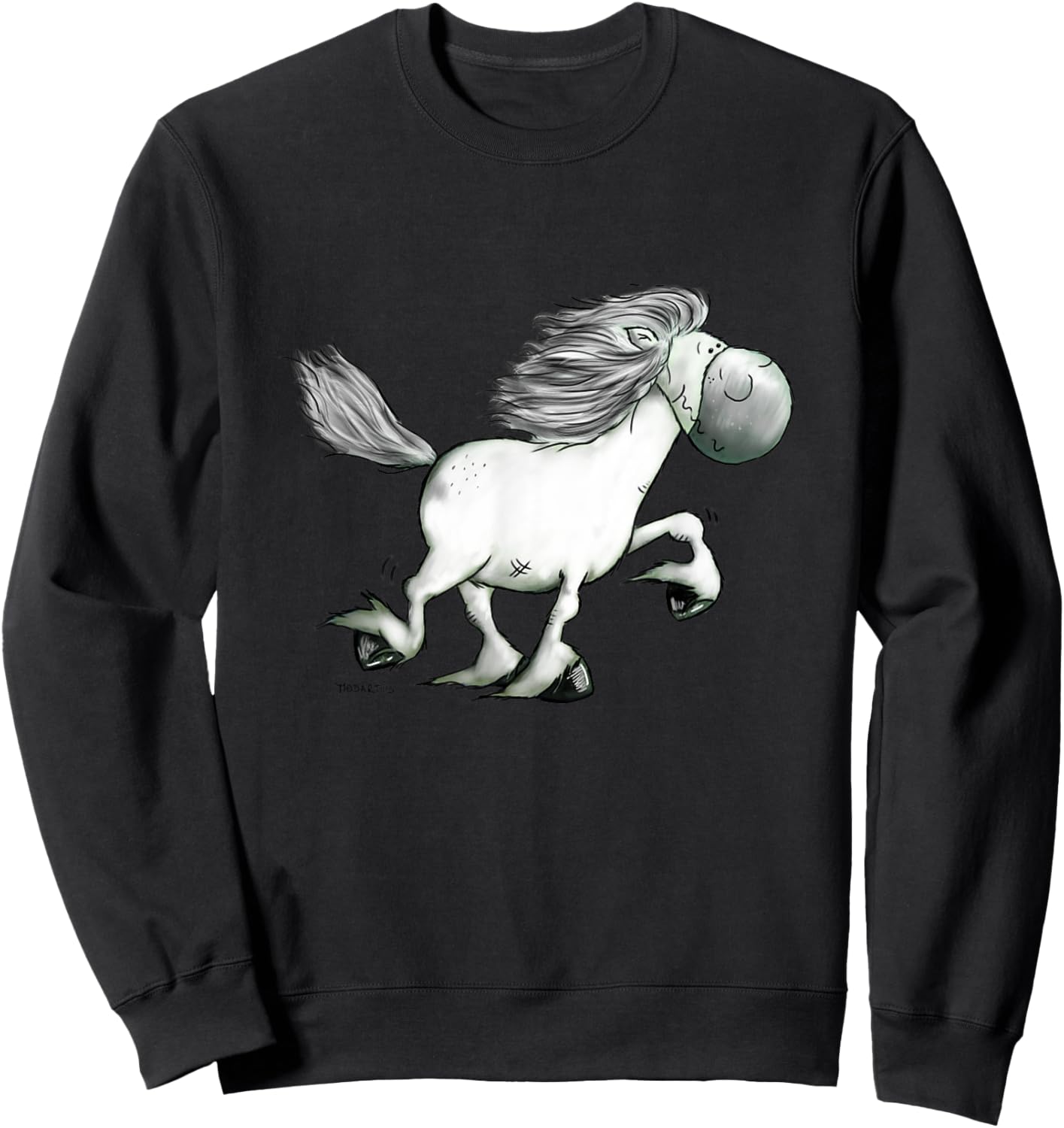 Funny Icelandic Horse Cartoon Gaited Horses Horseback Rider Sweatshirt - Sweatshirt | Black