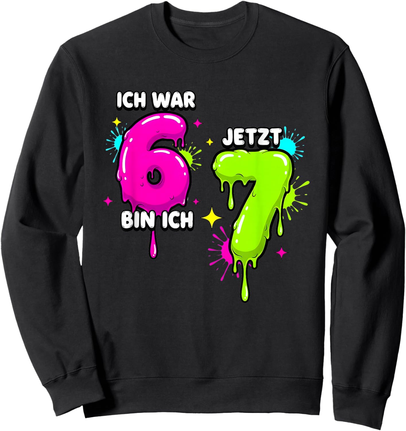 Ich war 6 jetzt Bin ich 7 Siebter Geburtstag Kinder Sweatshirt - Sweatshirt | Black