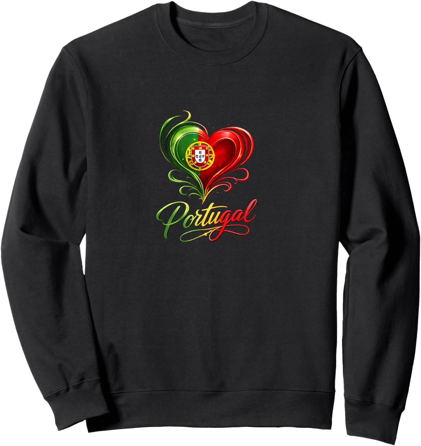 Portugal Heart Love Sweatshirt - Sweatshirt | Black
