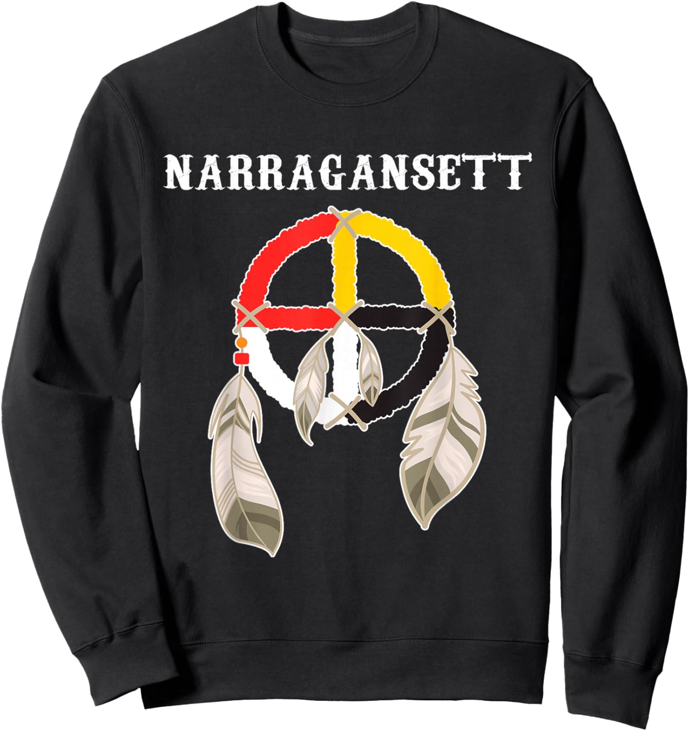 Narragansett Indian Nation Tribe Medicine wheel Sweatshirt - Sweatshirt | Black