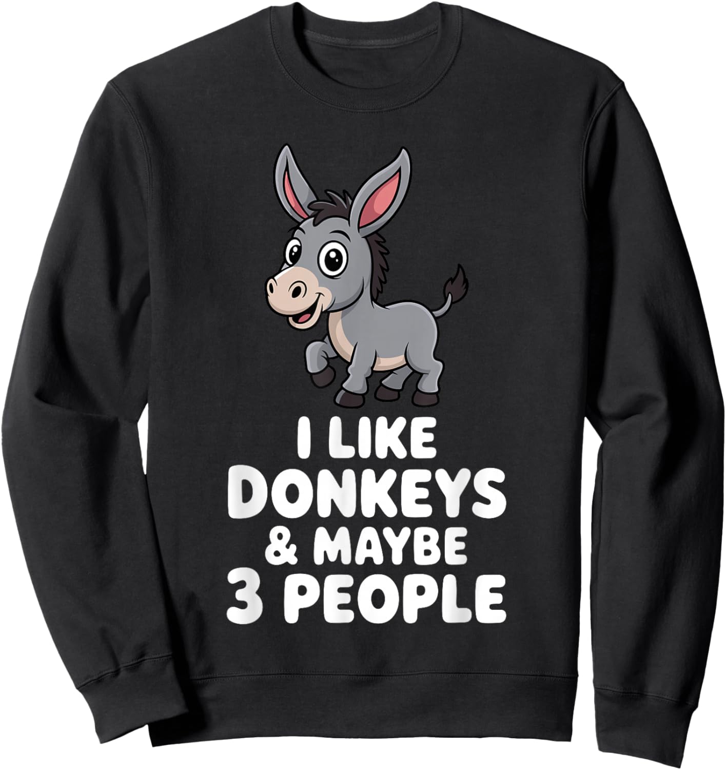 Cute Donkey Design Women Pet Animal Donkey Lovers Sweatshirt - Sweatshirt | Black