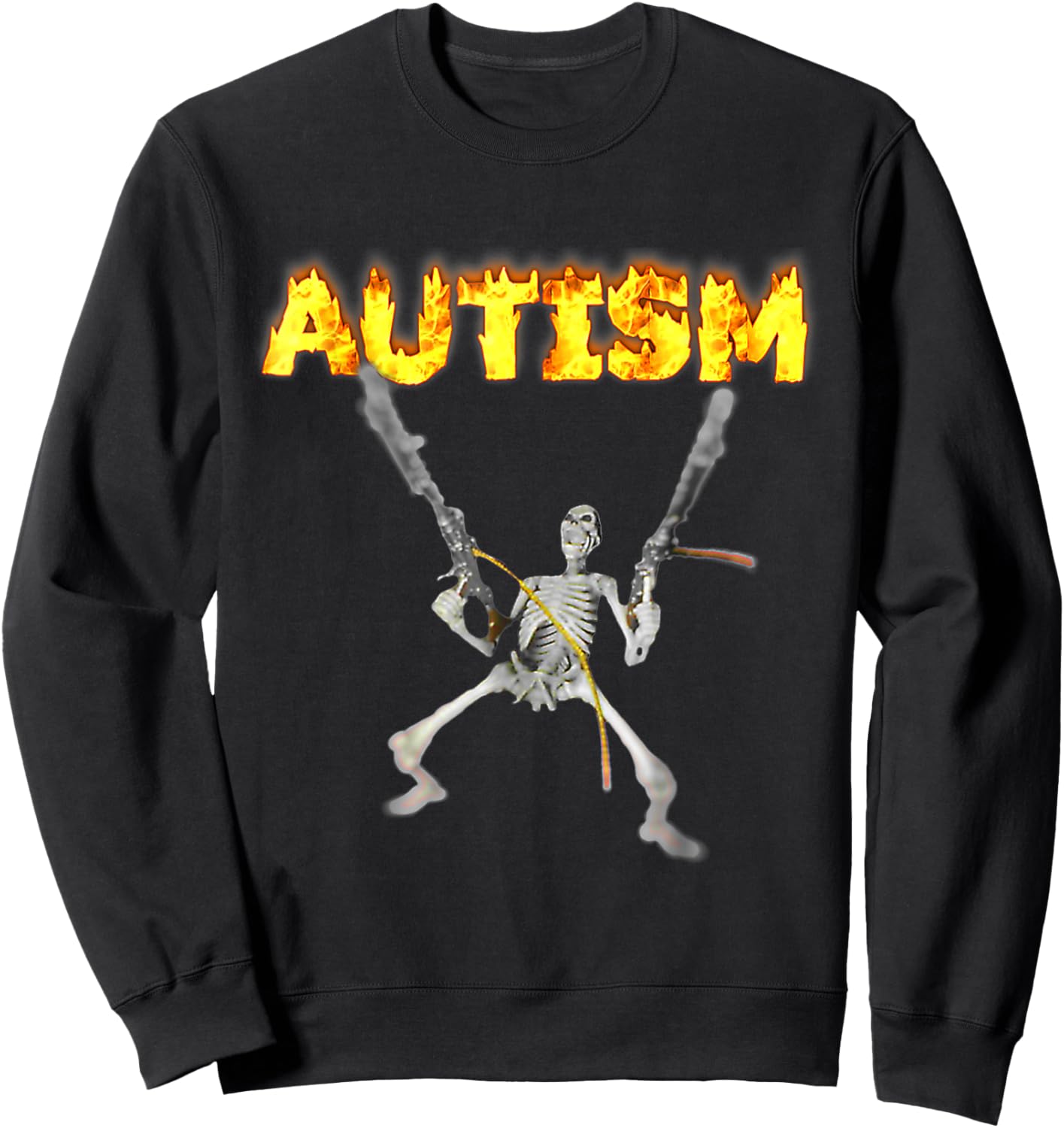 Vintage Autism Skeleton Meme Funny Men Women Kids , black, S Sweatshirt - Sweatshirt | Black