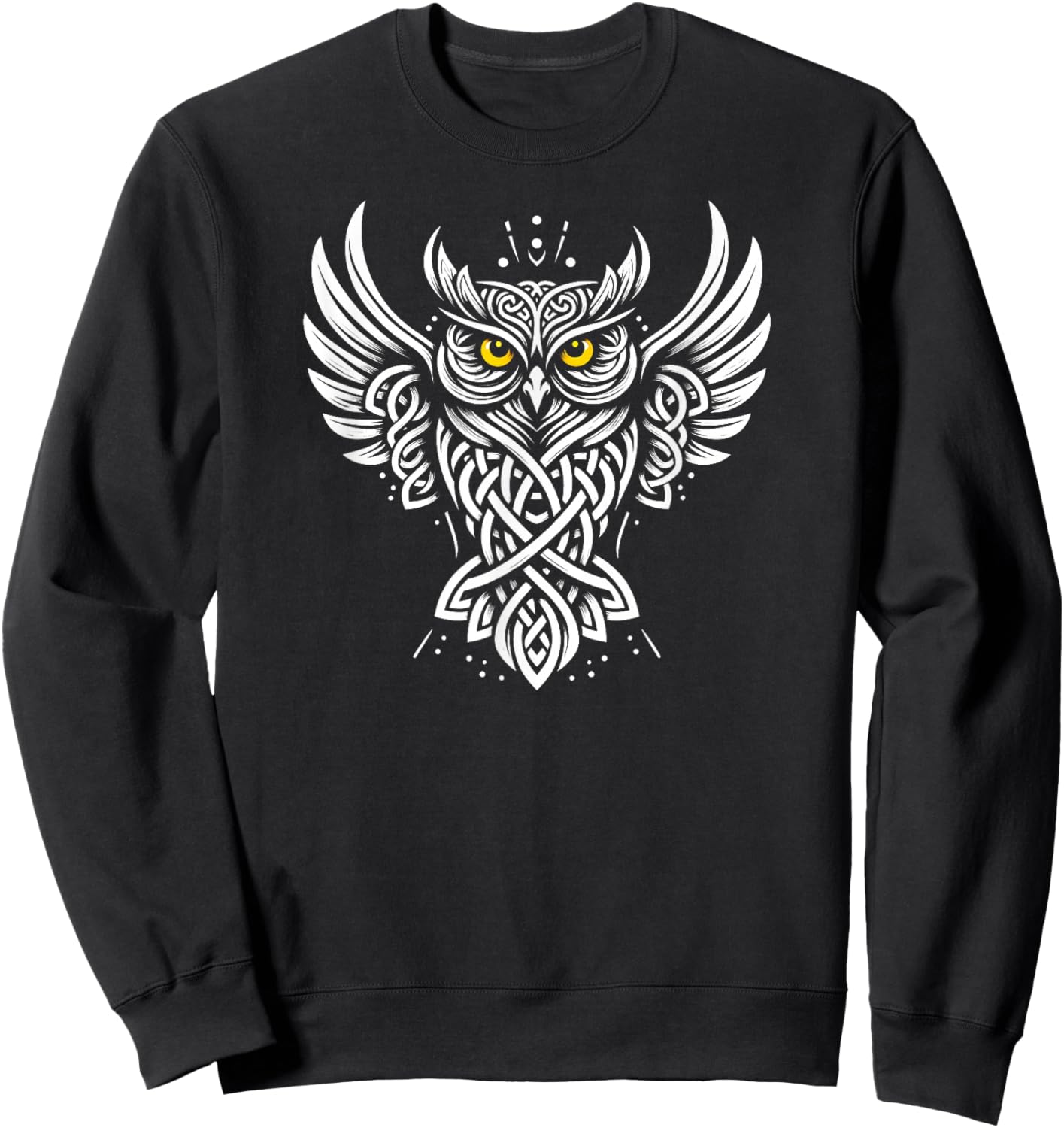 Tribal Tattoo Celtic Owl Sweatshirt - Sweatshirt | Black
