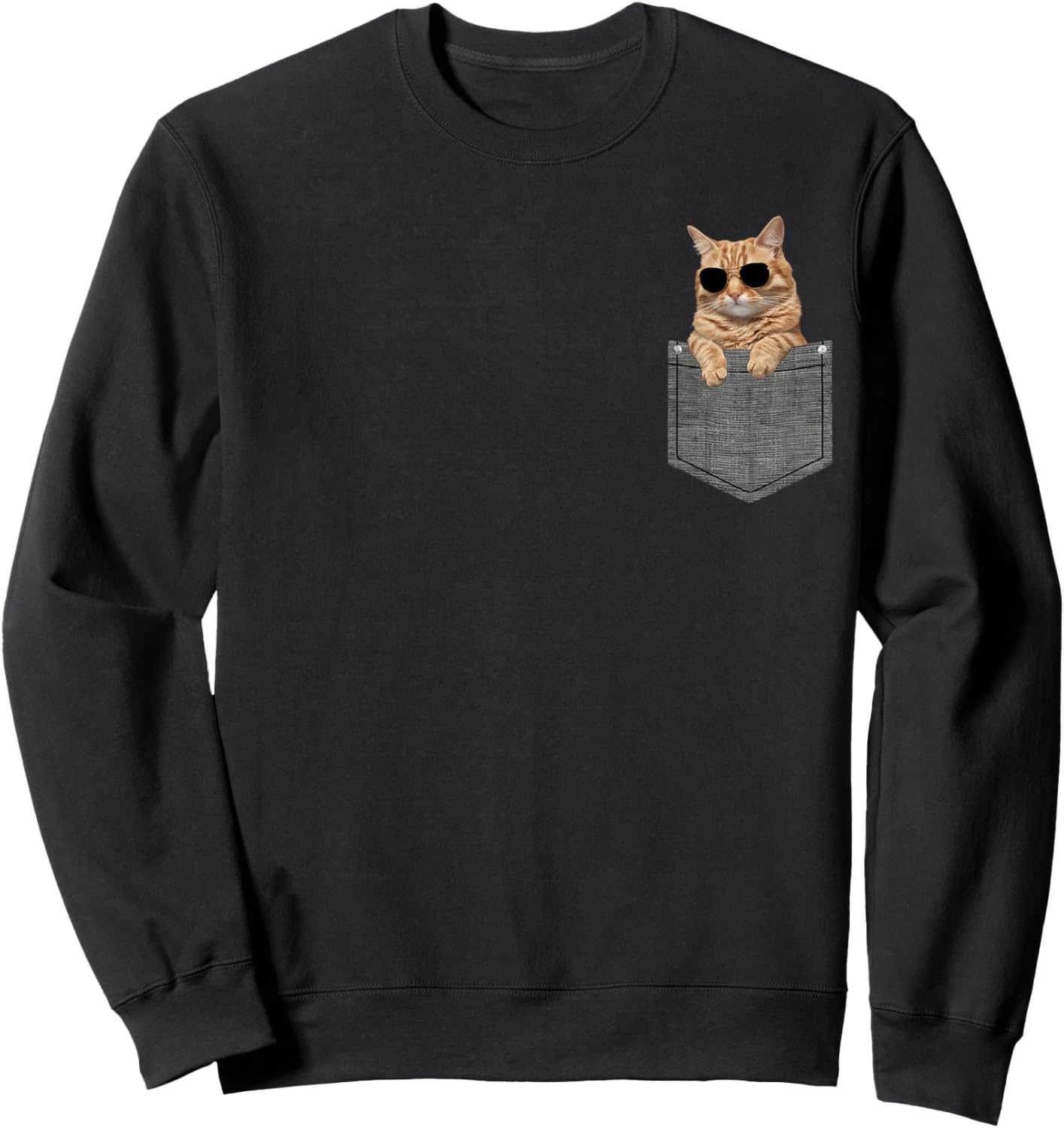 Cat in Pocket Sweatshirt - Sweatshirt | Black
