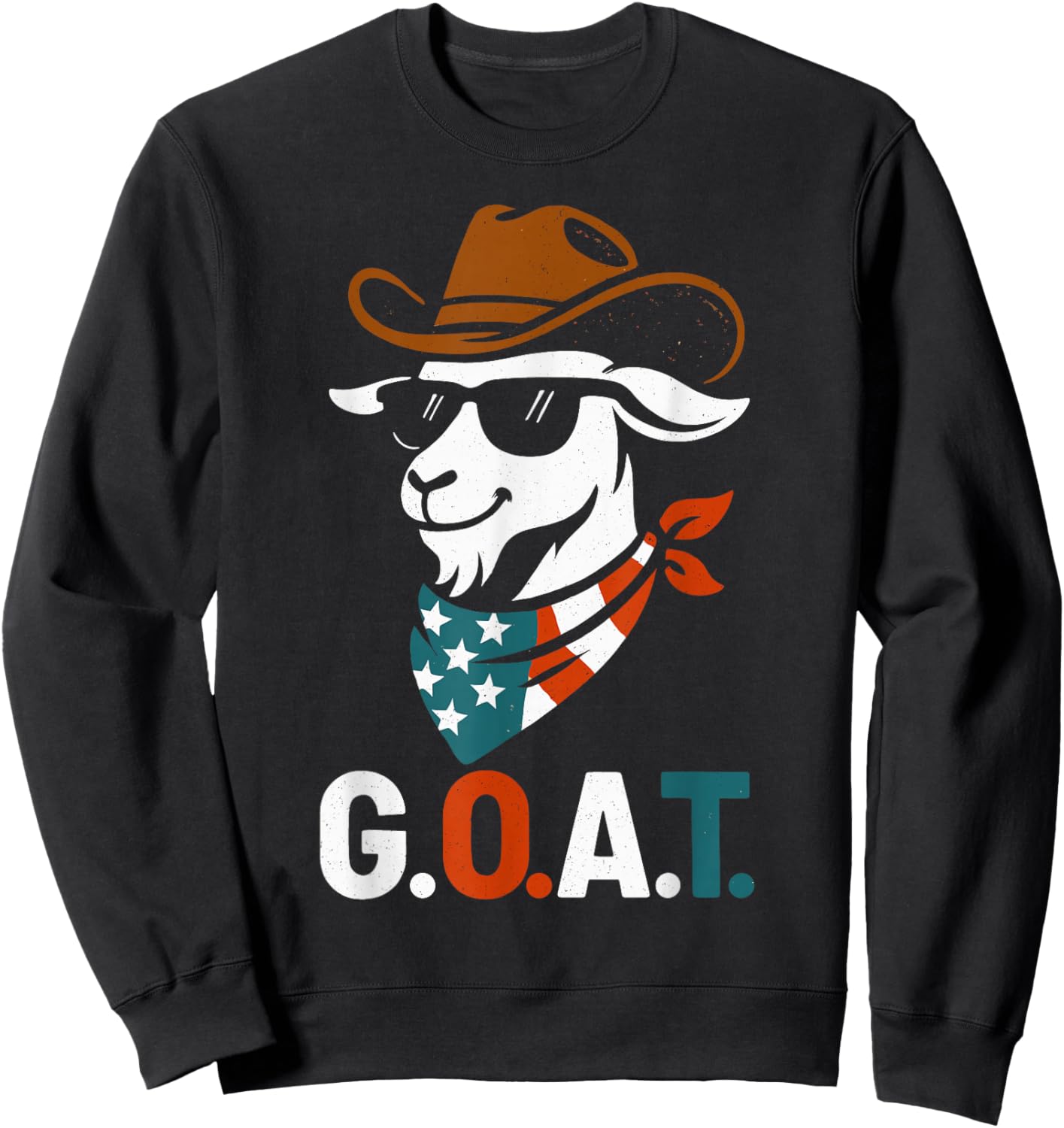USA 'Merica Goat 4th of July Men Women Kids Funny Patriotic Sweatshirt - Sweatshirt | Black
