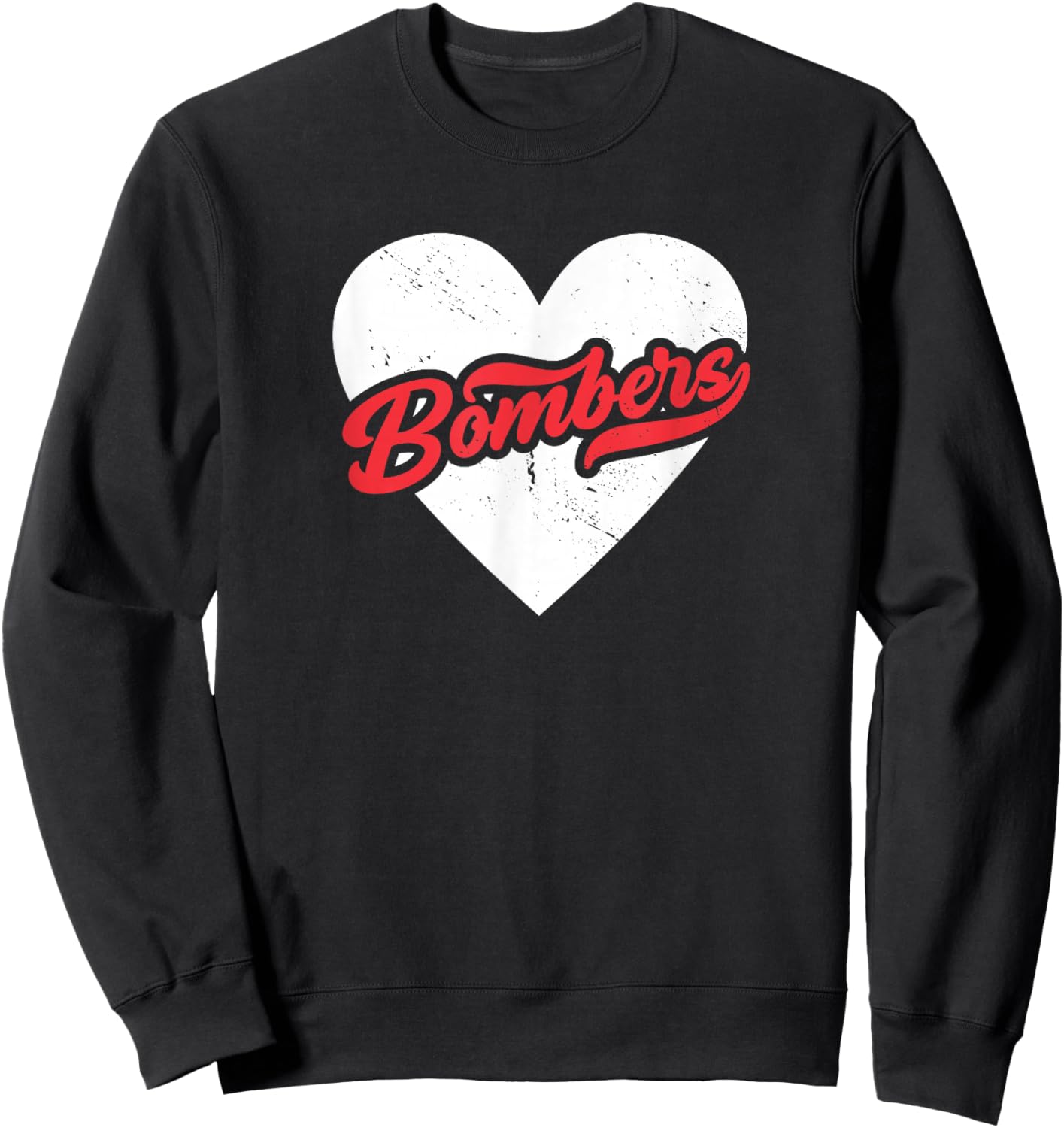 Vintage Bombers High School Go Bombers Pride Heart Sweatshirt - Sweatshirt | Black
