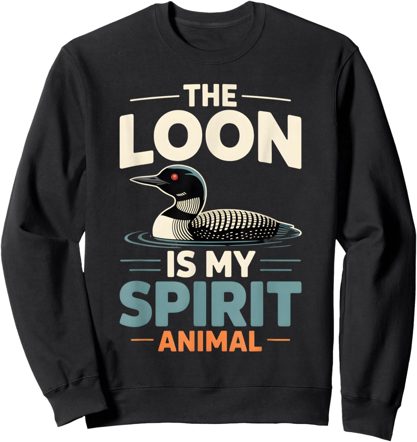Loon Bird Spirit Animal Humor Sweatshirt - Sweatshirt | Black