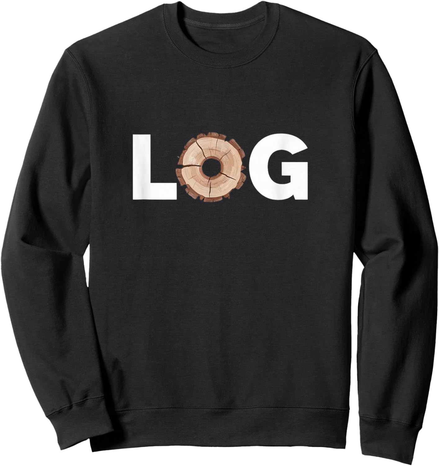 Funny Log Stump Art Tree Sweatshirt - Sweatshirt | Black