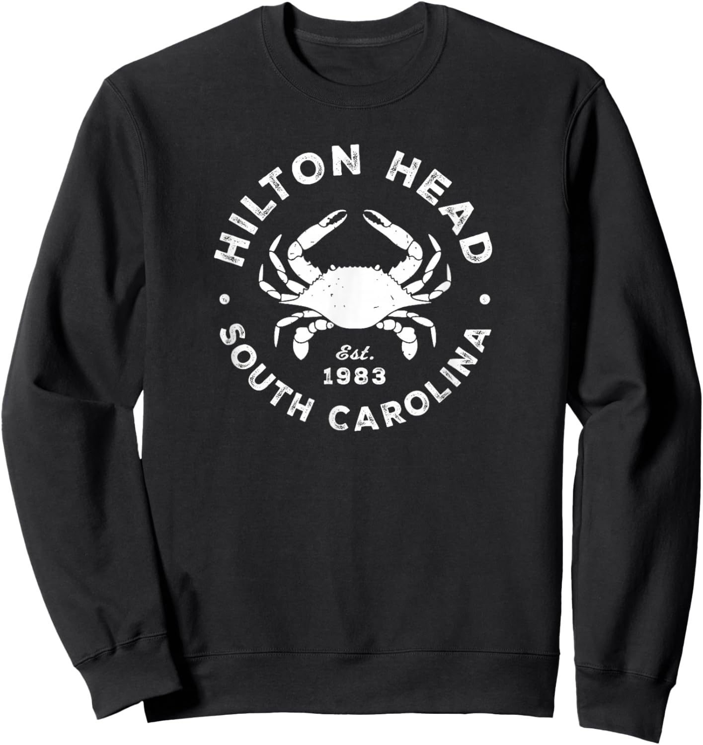 Vintage Hilton Head Island SC South Carolina Crab Souvenir Sweatshirt - Sweatshirt | Black