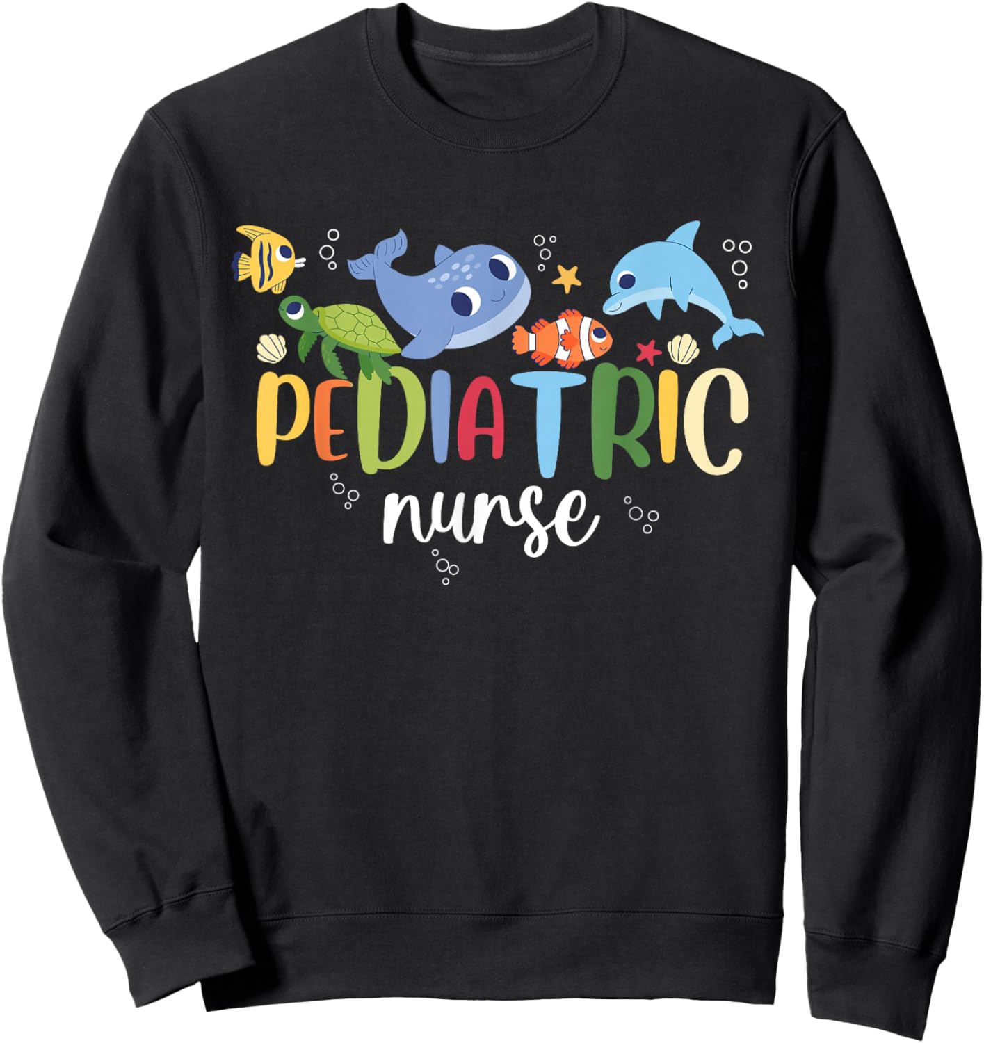Pediatric Nurse PEDS Ocean Sea Appreciation Pediatric Sweatshirt - Sweatshirt | Black