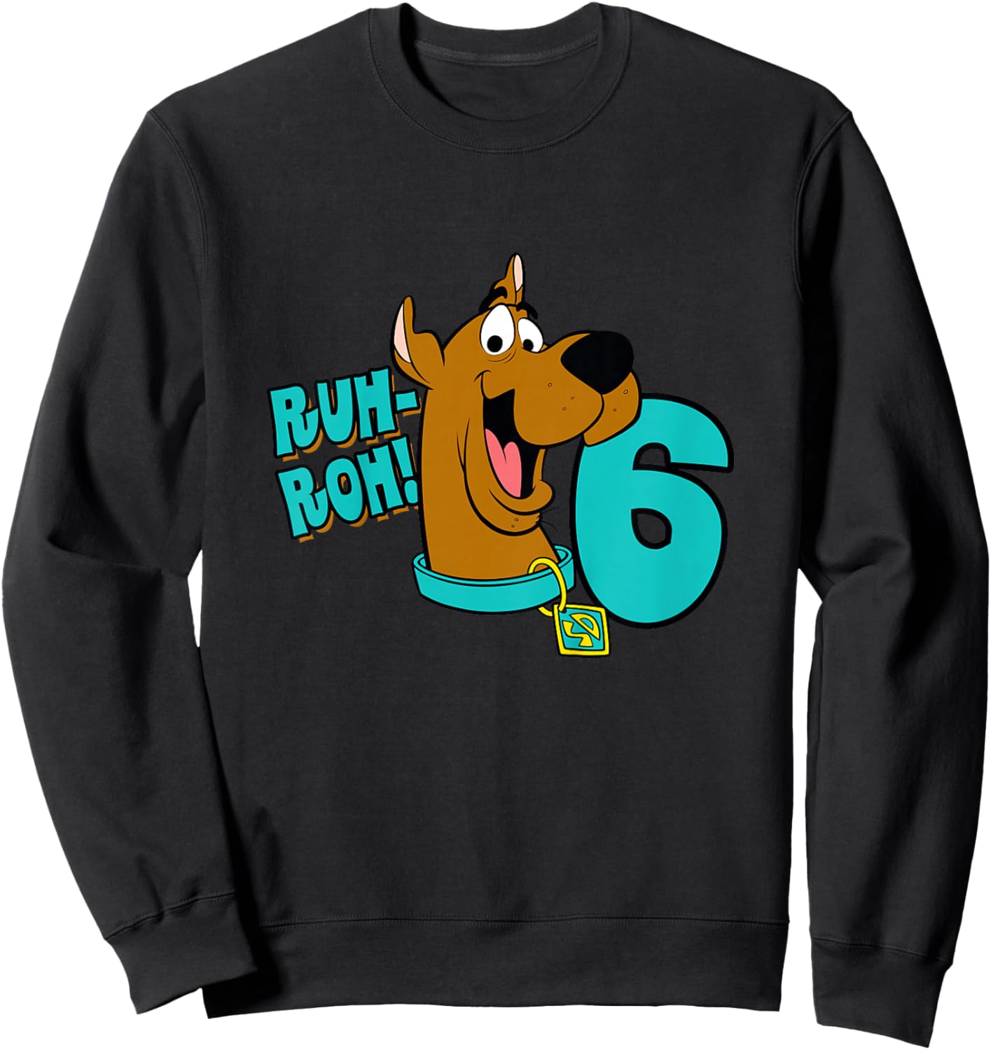 Kids Scooby-Doo 6th Birthday Ruh-Roh! I'm 6! Sweatshirt - Sweatshirt | Black