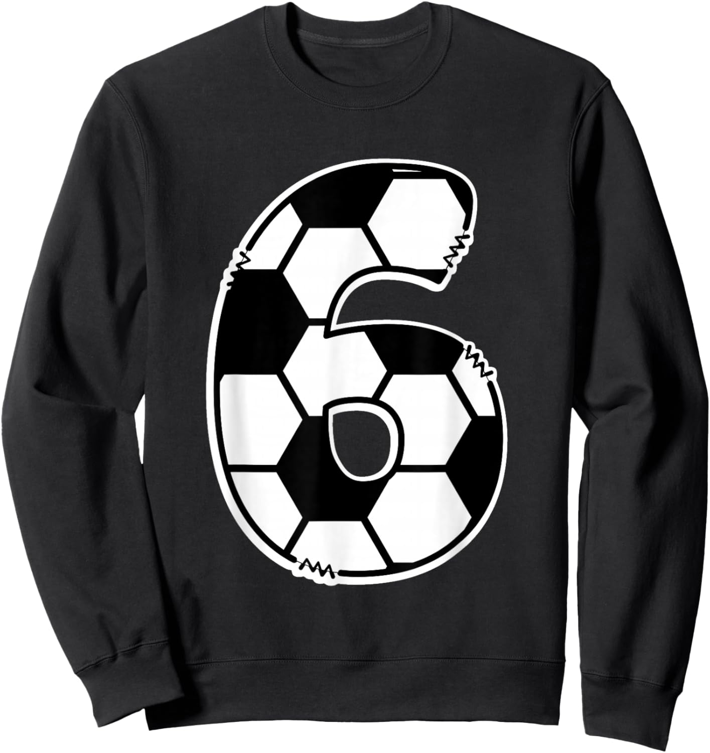 Football Number 6 Children's Birthday Sweatshirt - Sweatshirt | Black