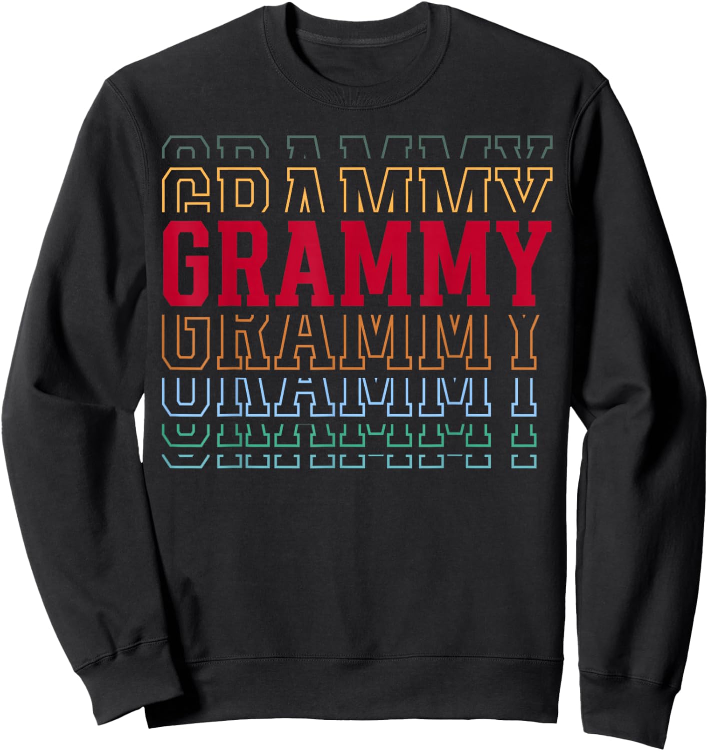 Grammy Funny Athletic Lettering Mother's Day Grandma Sweatshirt - Sweatshirt | Black