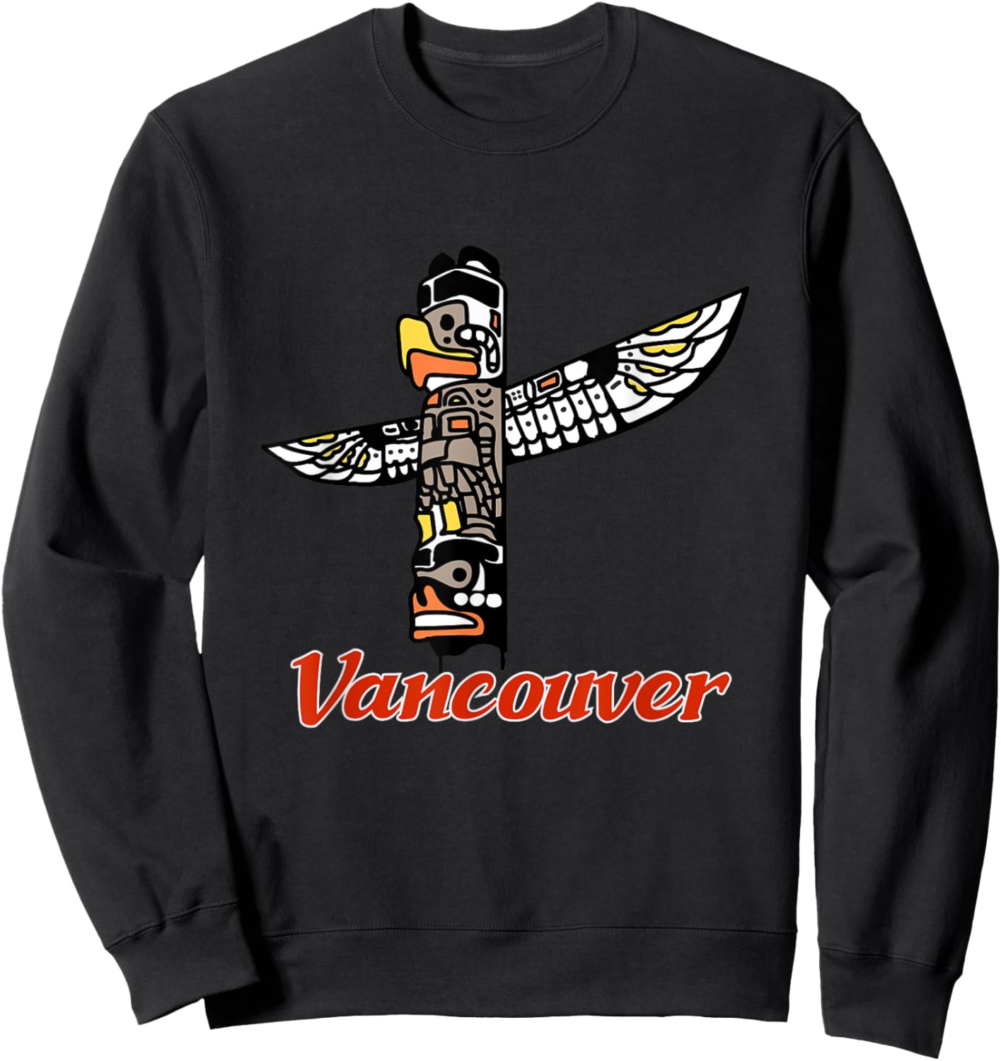 British Columbia Totem Pole Vancouver Canada Stanley Park Sweatshirt - Sweatshirt | Black