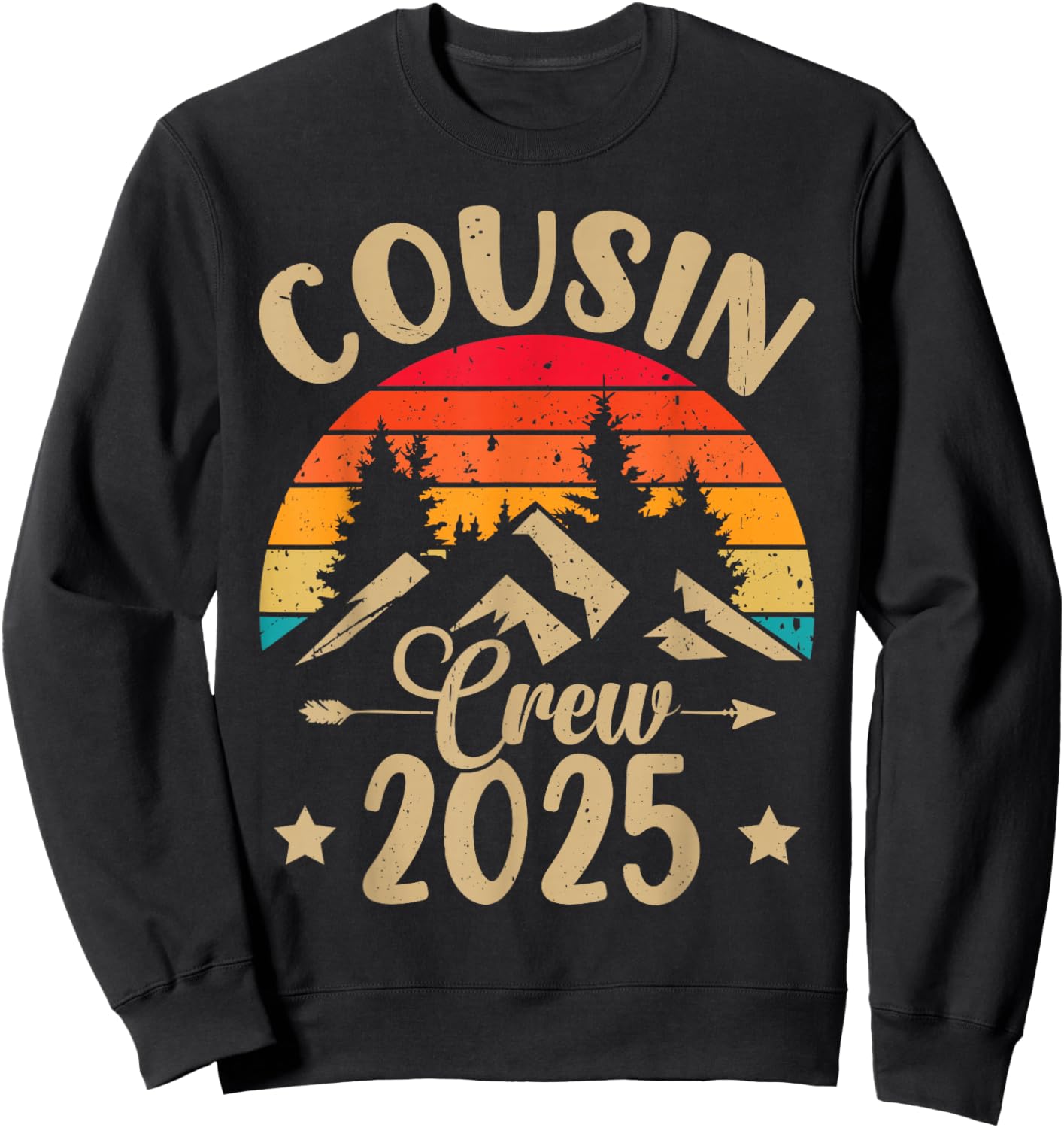 Vacation Family Reunion Cousin Crew 2025 Matching Sweatshirt - Sweatshirt | Black