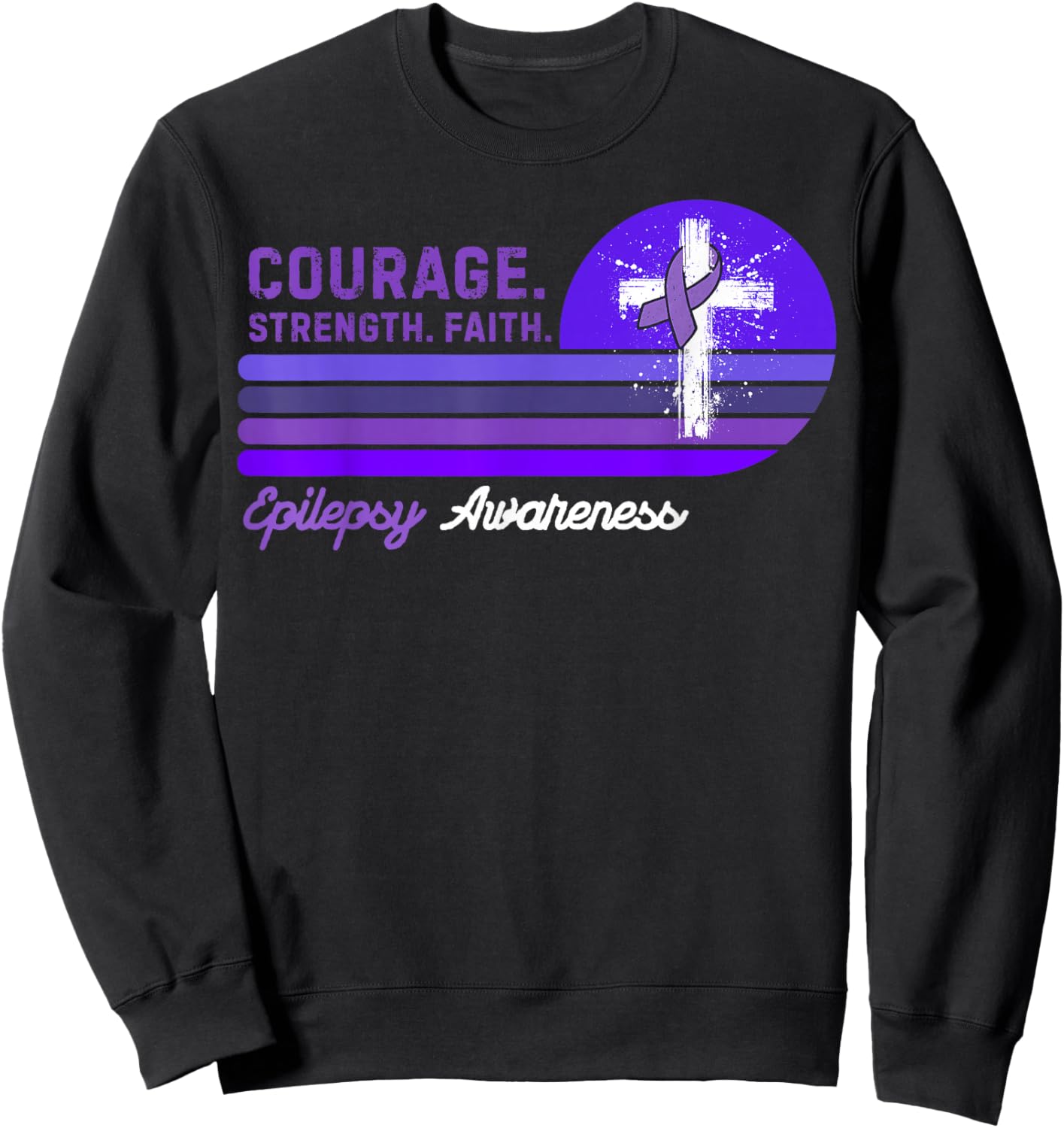 Vintage Seizure Support Epilepsy Awareness Sweatshirt - Sweatshirt | Black