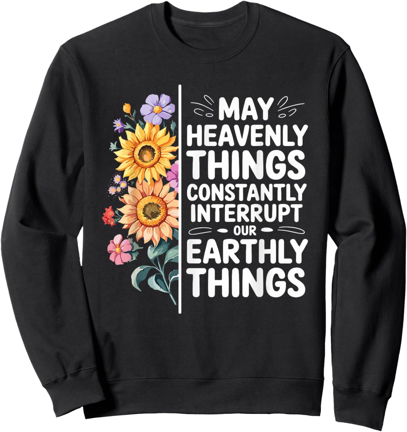 CharlIan Minds - Heavenly Things Interrupt Earthly -Adults Black Short Sleeve Sweatshirt - Sweatshirt | Black