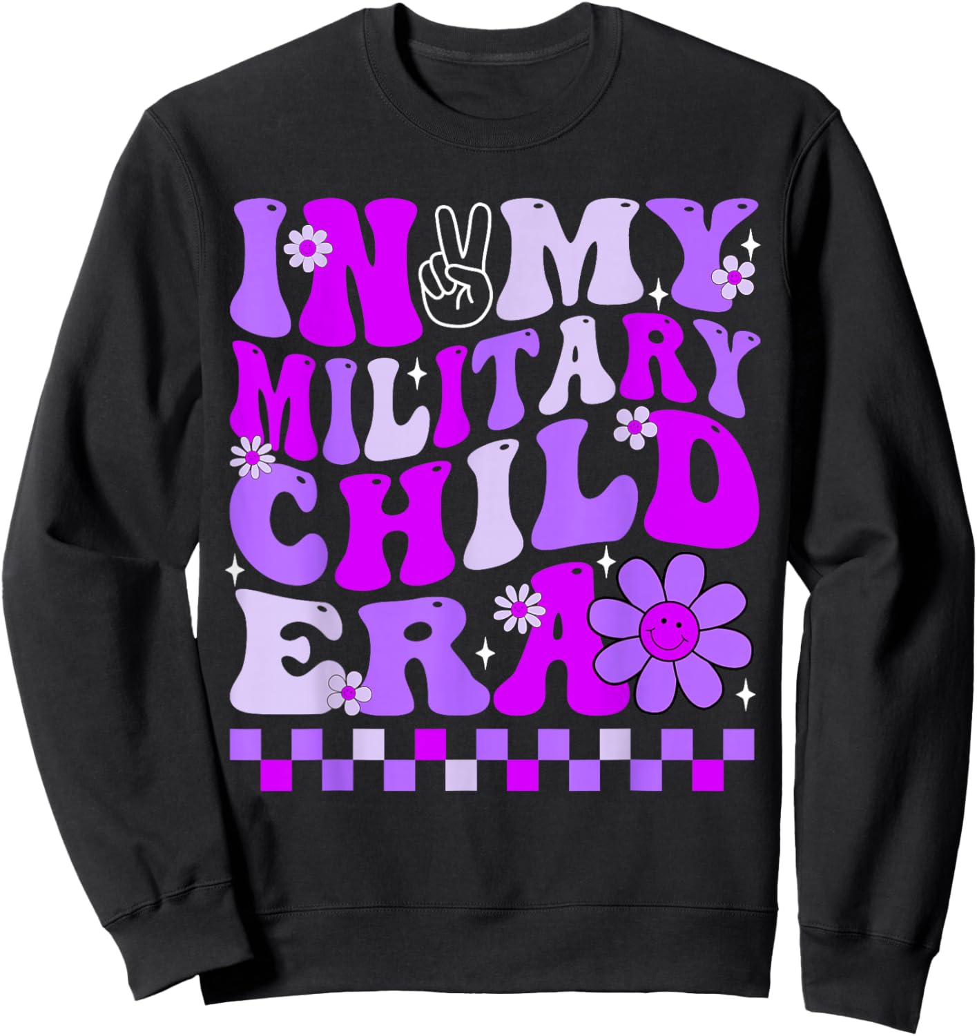 Purple Up For Military Kids In My Military Child Era Month Sweatshirt - Sweatshirt | Black