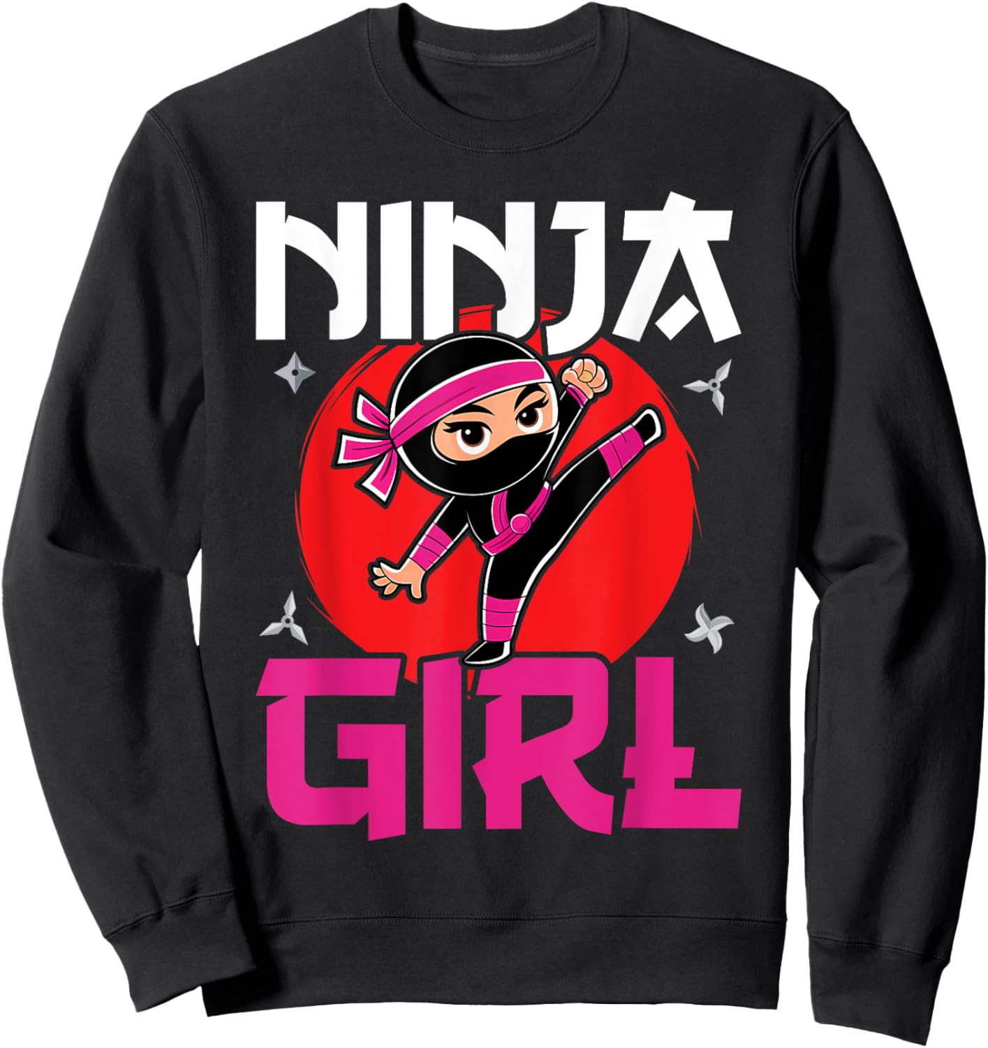 Cute Ninja Fighter Costume Ninja Girl Sweatshirt - Sweatshirt | Black