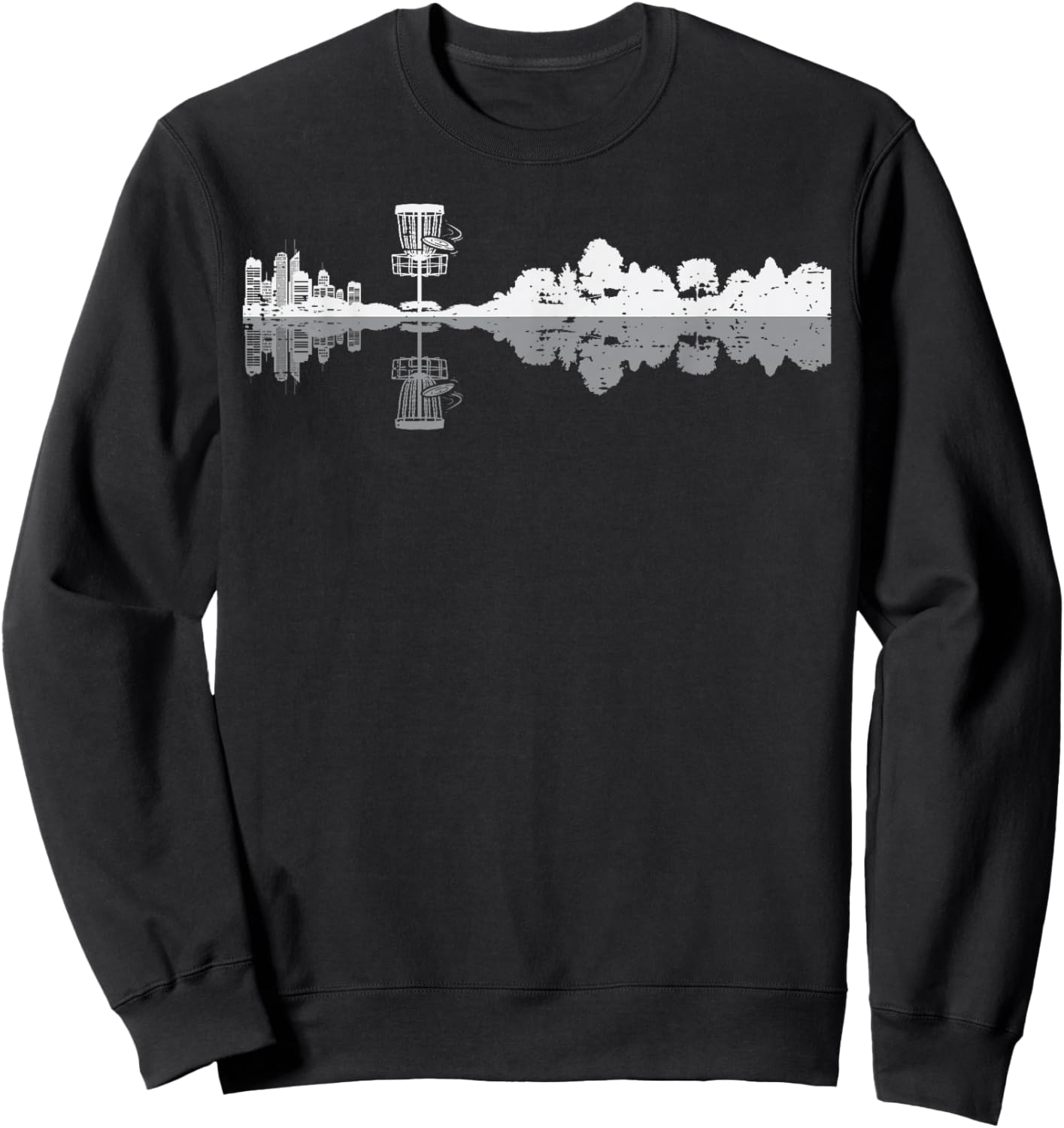 Disc Golf Trees Landscape Frisbee Golfer Frolf Men Women Kid Sweatshirt - Sweatshirt | Black