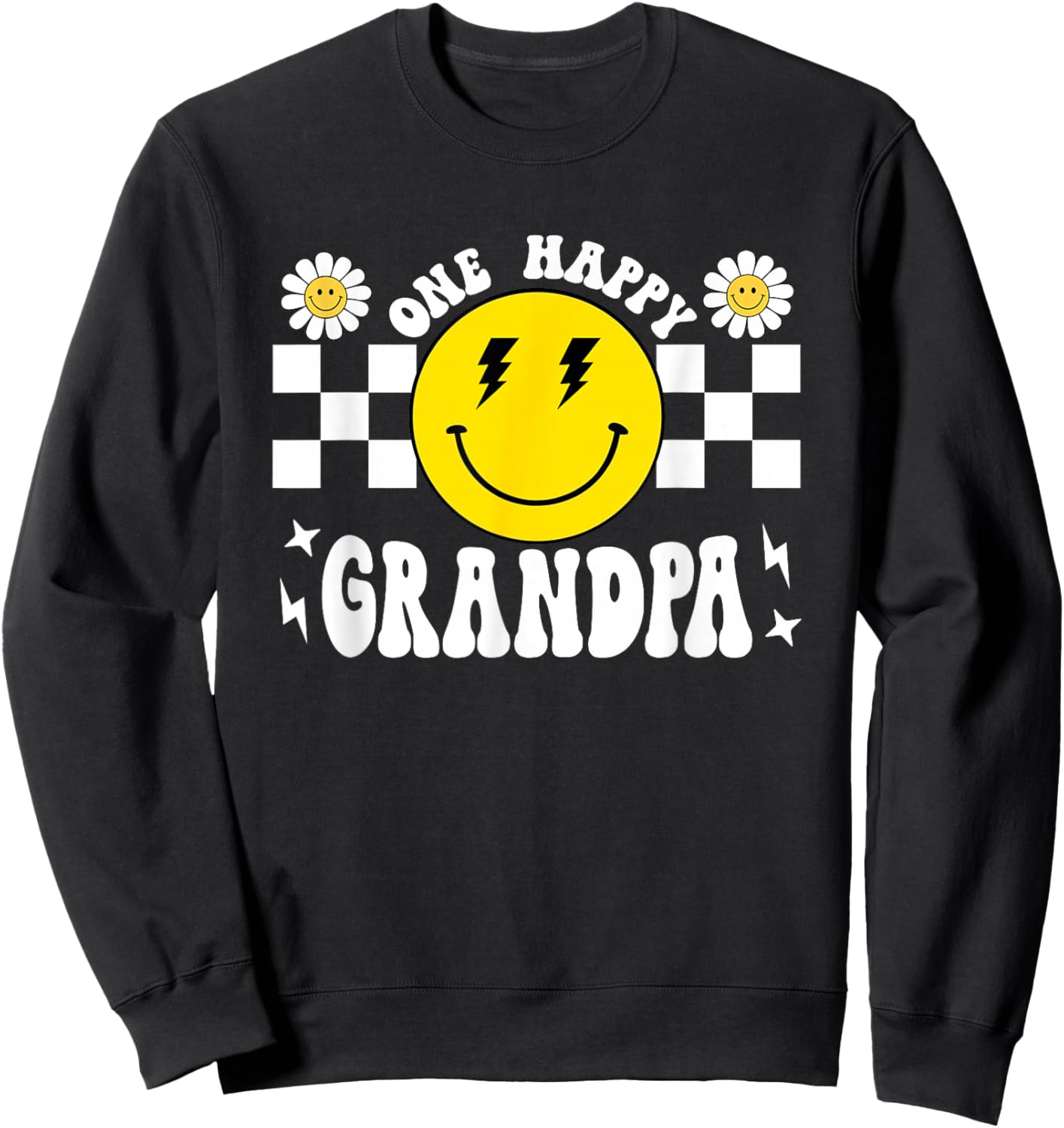 One Happy Dude Grandpa 1st Birthday Family Matching Sweatshirt - Sweatshirt | Black