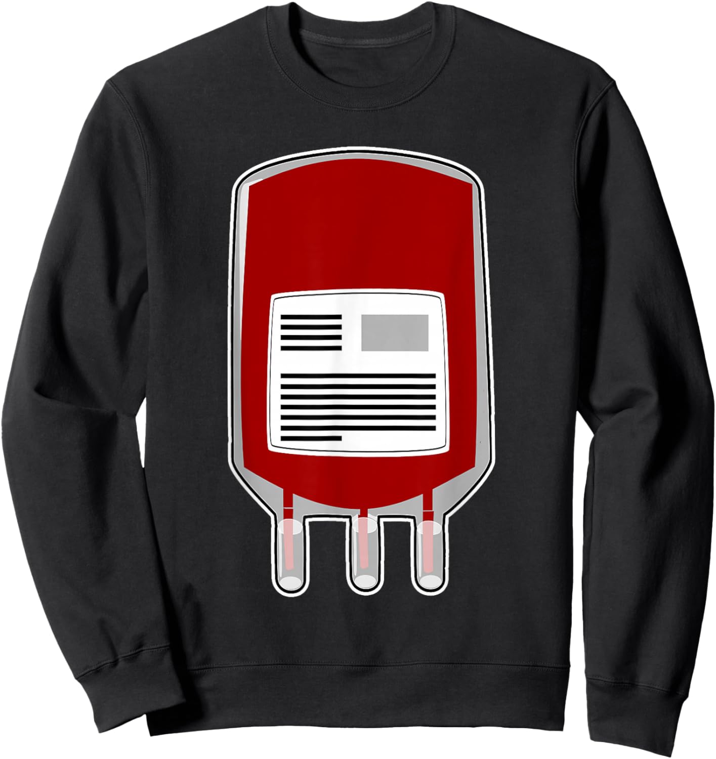 Blood Bag Medical Supplies Costume Halloween Cosplay Party Sweatshirt - Sweatshirt | Black