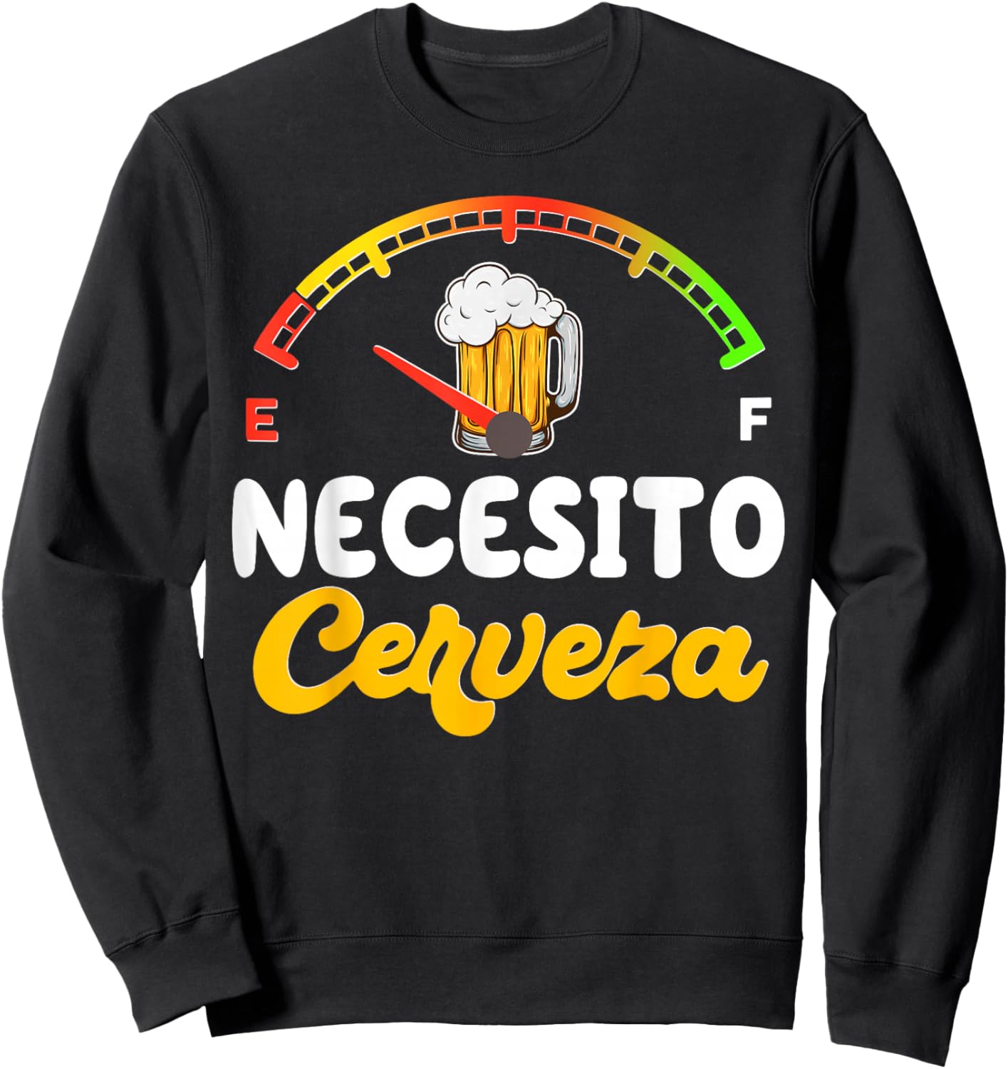 Necesito-Cerveza Mexican Beer Spanish Cinco De Mayo Party Sweatshirt - Sweatshirt | Black