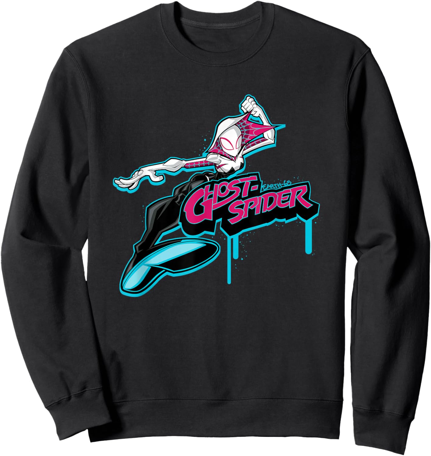 Marvel Super Heroes Spider-Gwen Earth-65 Graffiti Tag Style Sweatshirt - Sweatshirt | Black