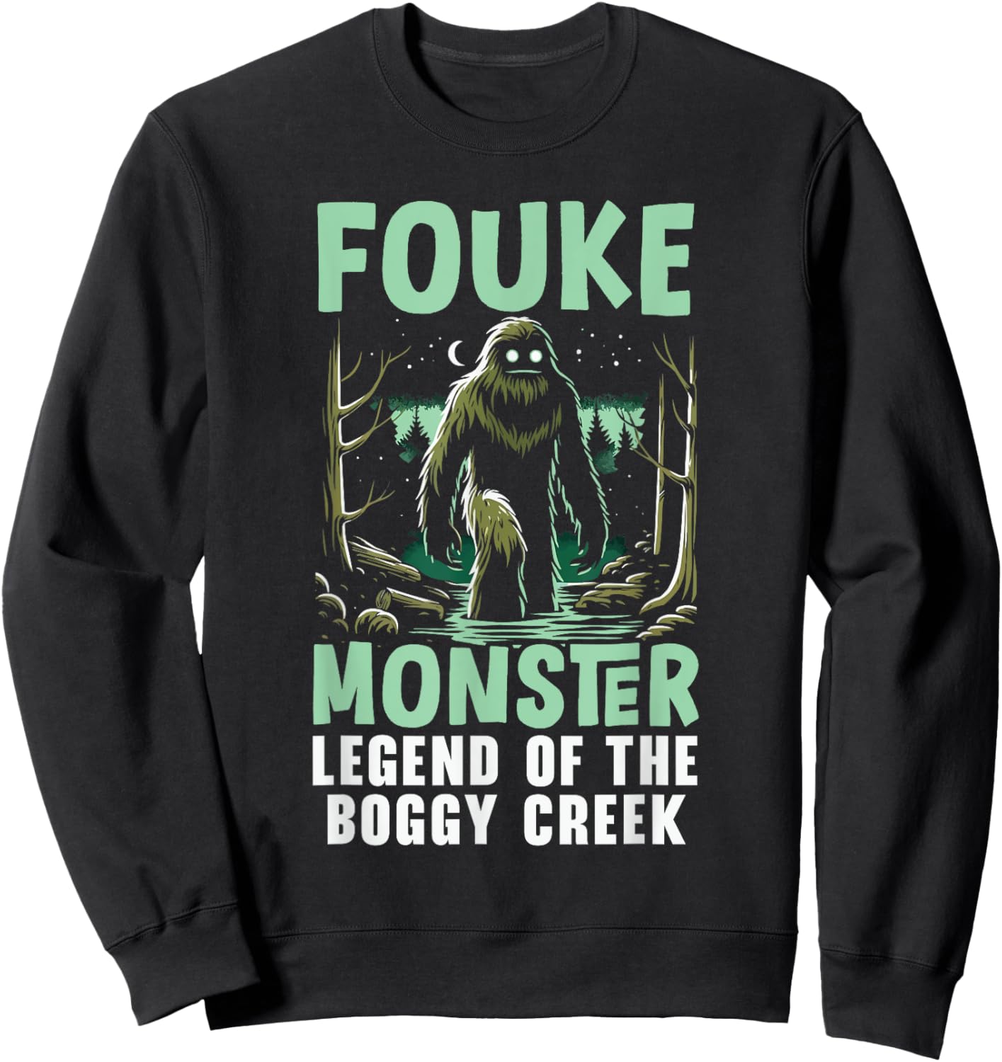 Fouke Monster Southern Sasquatch Cryptozoology Cryptid Sweatshirt - Sweatshirt | Black
