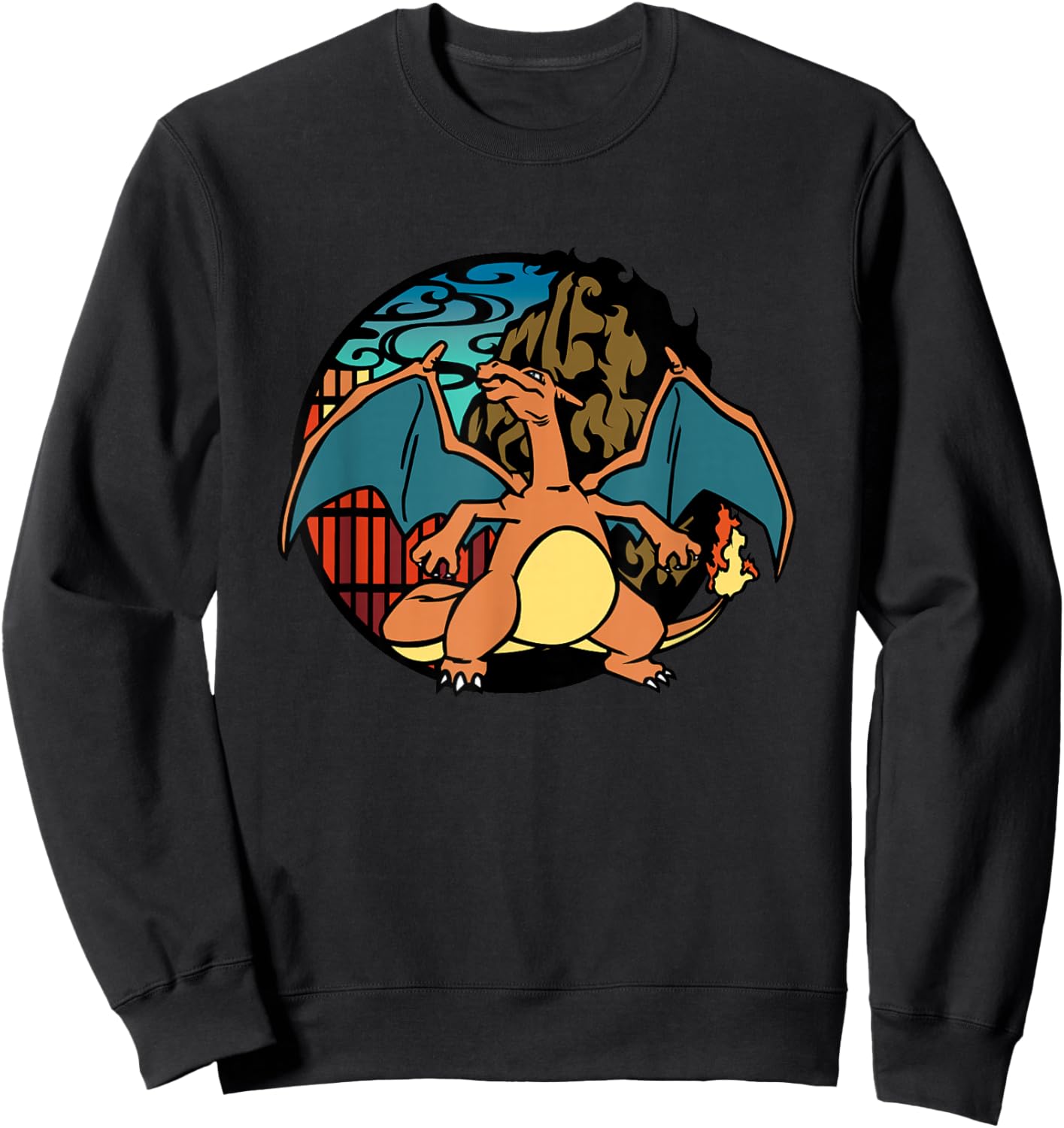 Pokémon Epic Charizard Ready to Fight Big Chest Badge Logo Sweatshirt - Sweatshirt | Black