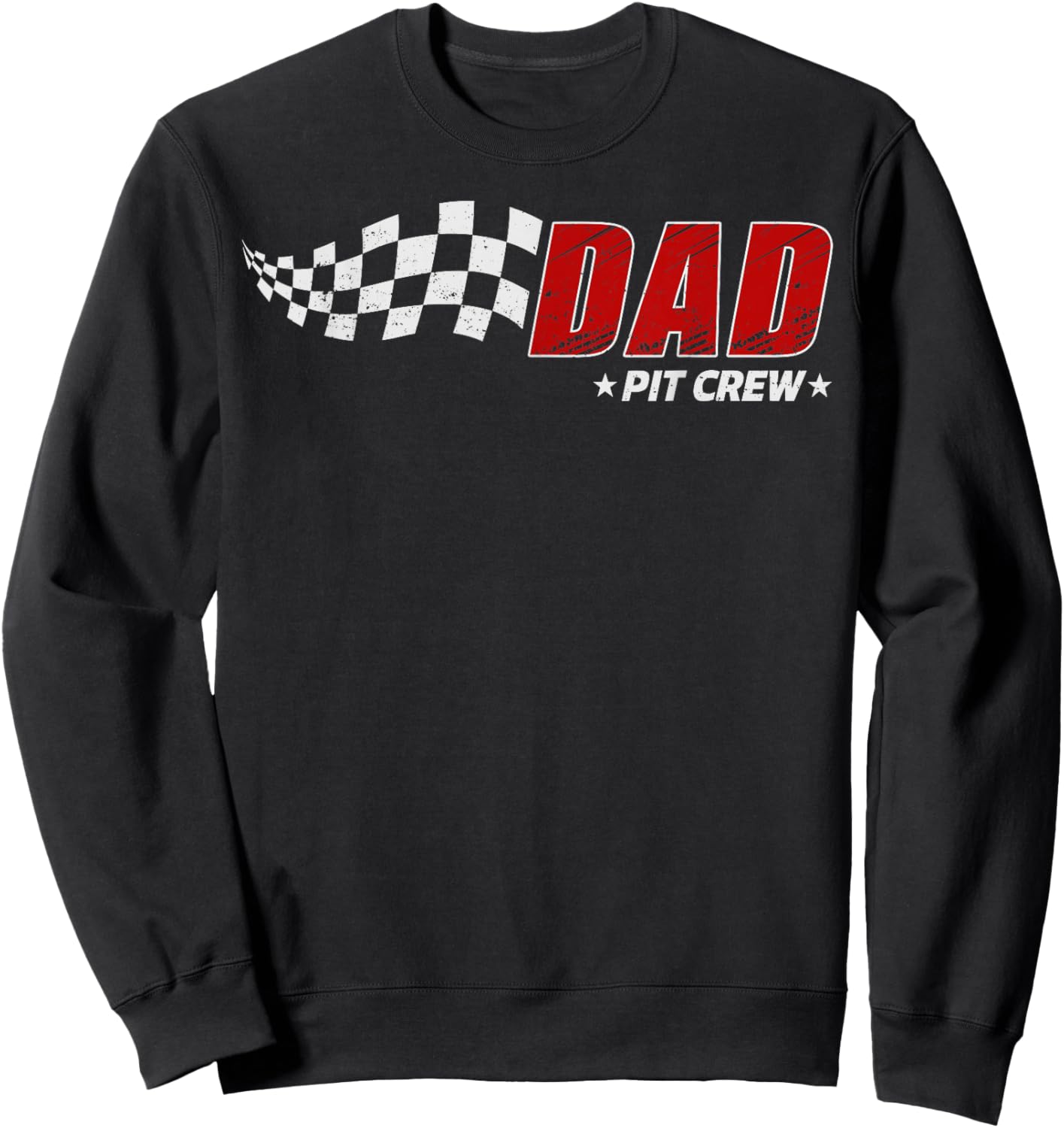Dad Pit Crew Race Car Birthday Family Matching Pit Crew Sweatshirt - Sweatshirt | Black